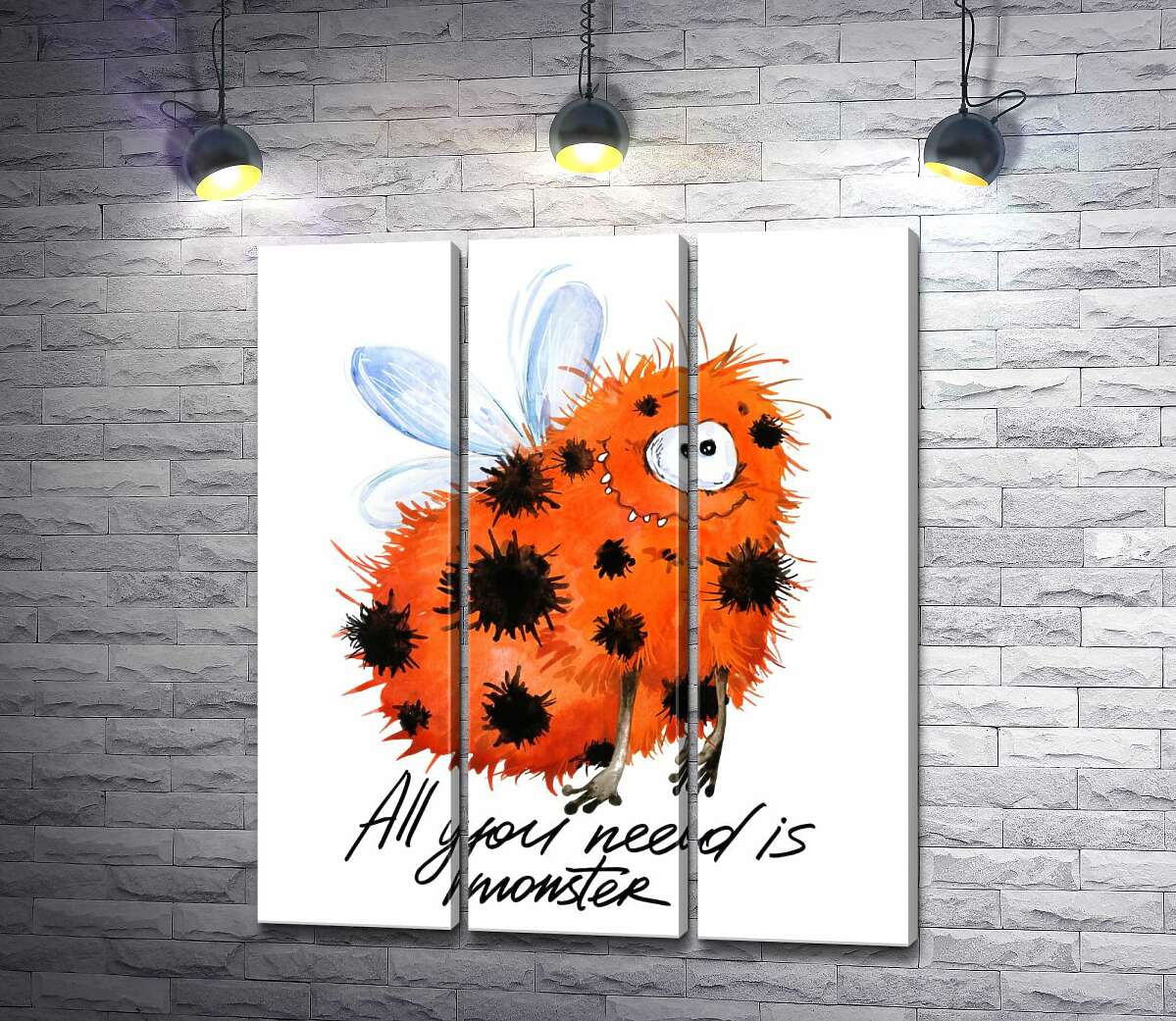 Модульная картина ArtPoster Красный пятнистый монстр с крыльями и надписью "all you need is monster" 132x154 см Модуль №11
Модульная картина ArtPoster Красный пятнистый монстр с крыльями и надписью "all you need is monster" 132x154 см Модуль №11