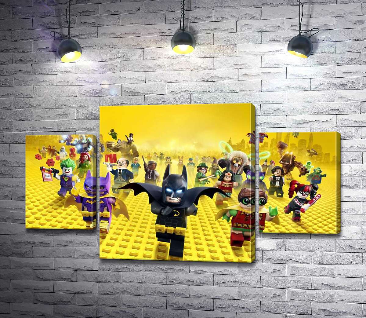 Модульная картина ArtPoster Лего Бэтмен спешит спасать мир на постере к фильму "Lego Фильм: Бэтмен" (The Lego Batman Movie) 100x58 см Модуль №7
Модульная картина ArtPoster Лего Бэтмен спешит спасать мир на постере к фильму "Lego Фильм: Бэтмен" (The Lego Batman Movie) 100x58 см Модуль №7