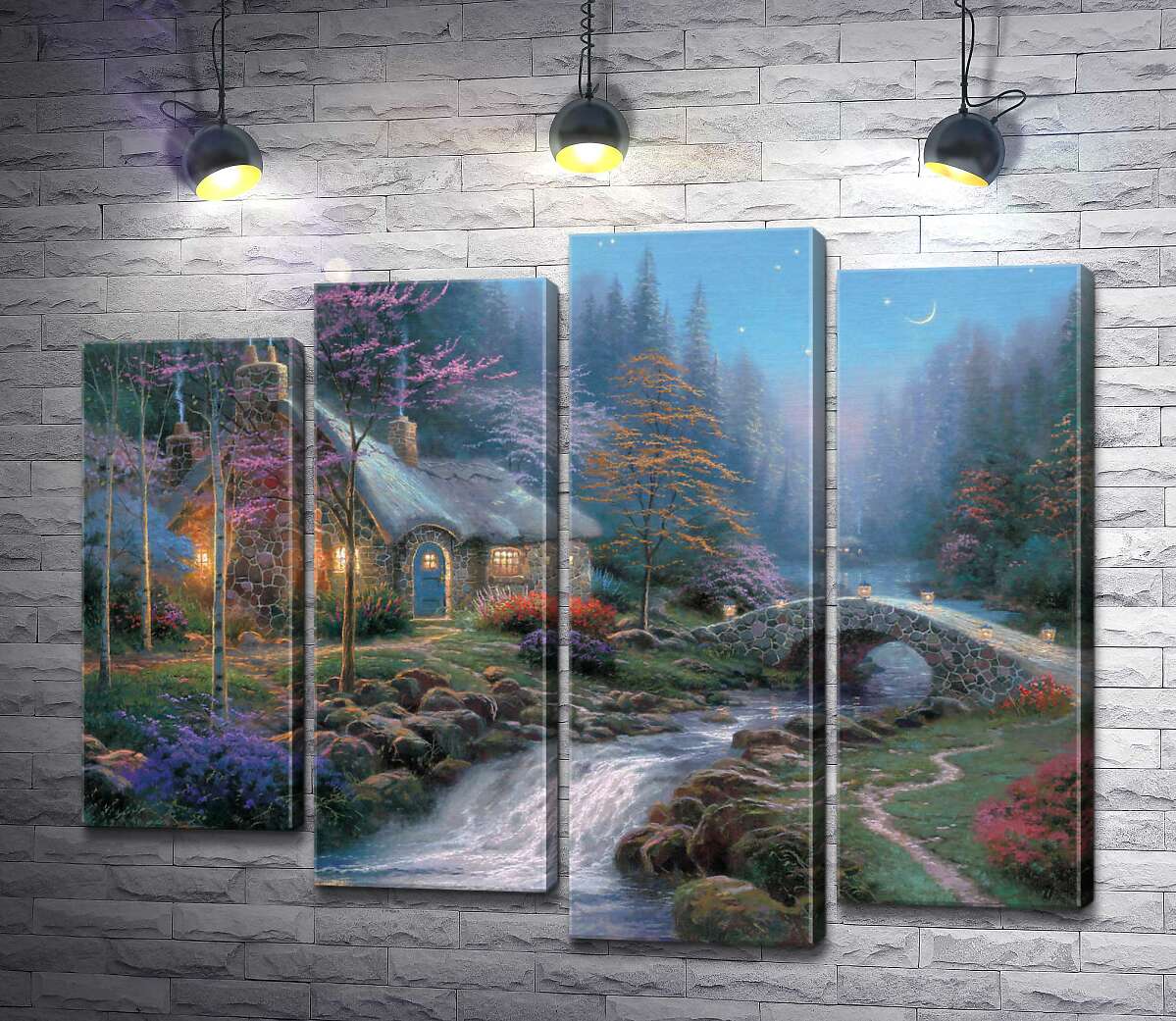 Модульная картина ArtPoster Коттедж в сумерках (Twilight cottage) - Томас Кинкейд (Thomas Kinkade) 132x105 см Модуль №21
Модульная картина ArtPoster Коттедж в сумерках (Twilight cottage) - Томас Кинкейд (Thomas Kinkade) 132x105 см Модуль №21