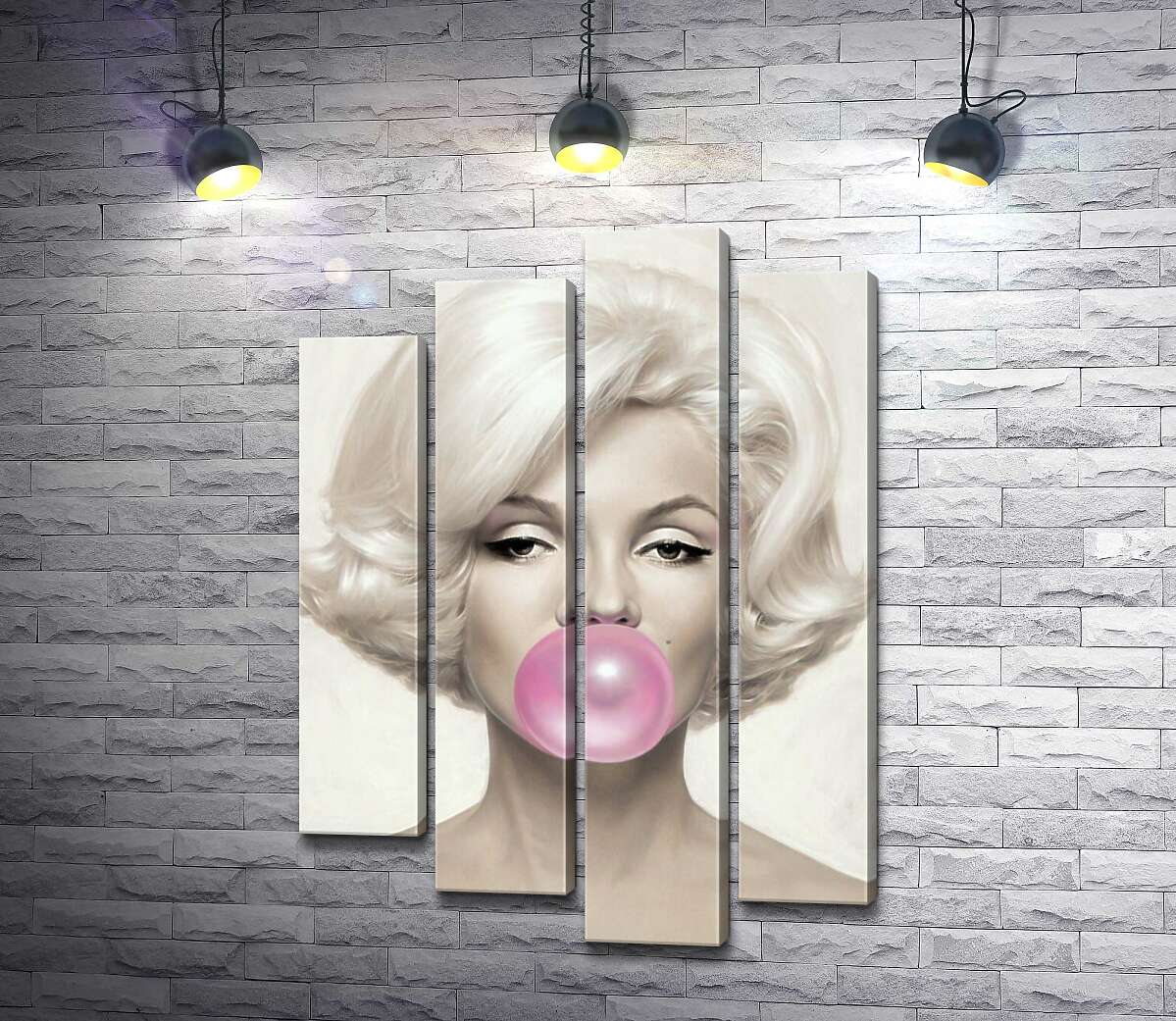 Модульная картина ArtPoster Мэрилин Монро (Marilyn Monroe) надувает розовую жвачку 132x187 см Модуль №21
Модульная картина ArtPoster Мэрилин Монро (Marilyn Monroe) надувает розовую жвачку 132x187 см Модуль №21