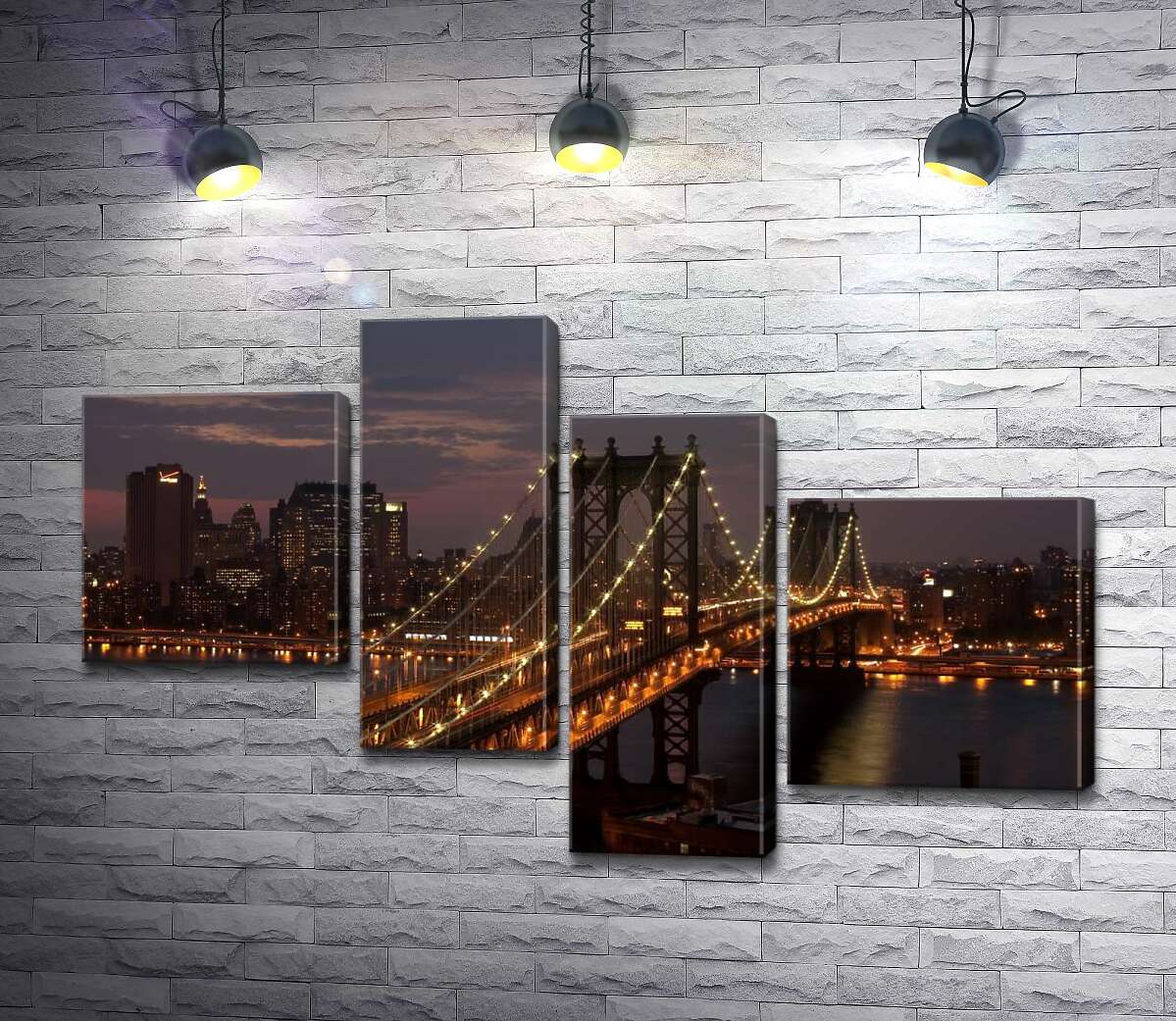 Модульная картина ArtPoster Огни Бруклинского моста (The Brooklyn Bridge) освещают ночную дорогу 100x63 см Модуль №20
Модульная картина ArtPoster Огни Бруклинского моста (The Brooklyn Bridge) освещают ночную дорогу 100x63 см Модуль №20