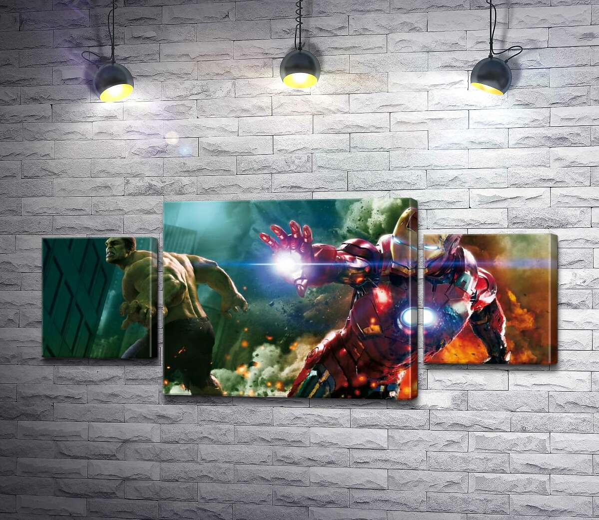 Модульная картина ArtPoster Непобедимые Халк (Hulk) и Железный человек (Iron Man) в фильме "Мстители" (The Avengers) 100x45 см Модуль №7
Модульная картина ArtPoster Непобедимые Халк (Hulk) и Железный человек (Iron Man) в фильме "Мстители" (The Avengers) 100x45 см Модуль №7