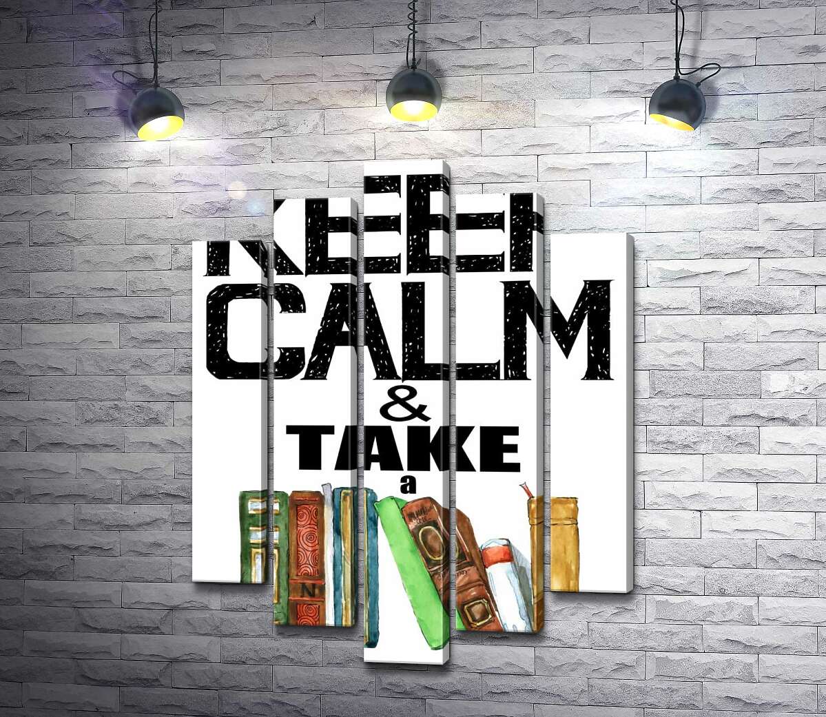 Модульная картина ArtPoster Надпись с книгами "keep calm and take a book" 130x179 см Модуль №26
Модульная картина ArtPoster Надпись с книгами "keep calm and take a book" 130x179 см Модуль №26
