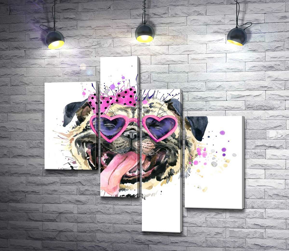 Модульная картина ArtPoster Мопс в розовых очках высунул язык 130x131 см Модуль №20
Модульная картина ArtPoster Мопс в розовых очках высунул язык 130x131 см Модуль №20