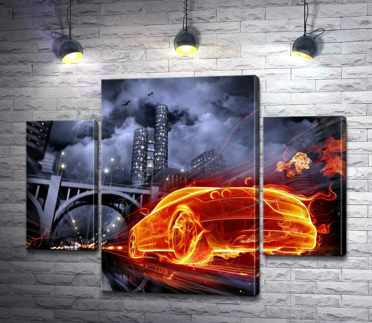 Модульная картина ArtPoster Огненный призрак автомобиля несется под мост ночного города 80x63 см Модуль №7
Модульная картина ArtPoster Огненный призрак автомобиля несется под мост ночного города 80x63 см Модуль №7