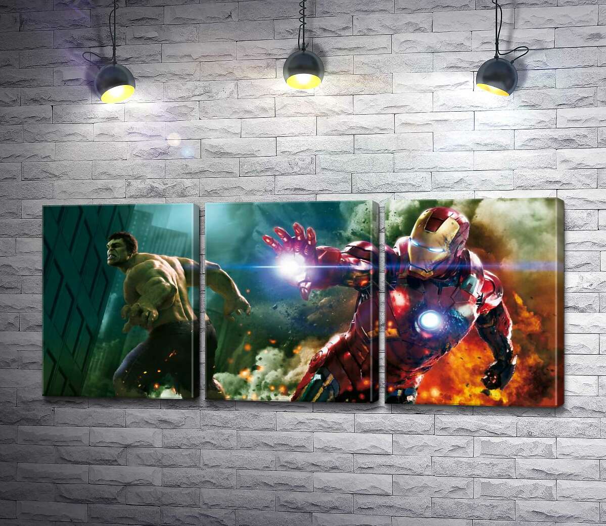 Модульная картина ArtPoster Непобедимые Халк (Hulk) и Железный человек (Iron Man) в фильме "Мстители" (The Avengers) 132x57 см Модуль №11
Модульная картина ArtPoster Непобедимые Халк (Hulk) и Железный человек (Iron Man) в фильме "Мстители" (The Avengers) 132x57 см Модуль №11