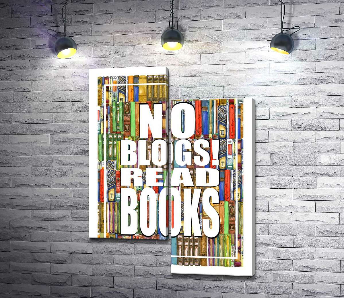 Модульная картина ArtPoster Надпись "No blogs! Read books" на фоне книг 130x178 см Модуль №5
Модульная картина ArtPoster Надпись "No blogs! Read books" на фоне книг 130x178 см Модуль №5