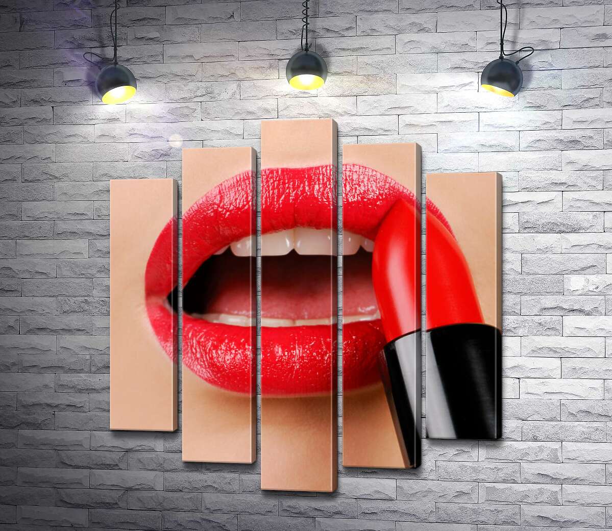 Модульная картина ArtPoster Нежные губы, накрашенные красной помадой 100x112 см Модуль №26
Модульная картина ArtPoster Нежные губы, накрашенные красной помадой 100x112 см Модуль №26