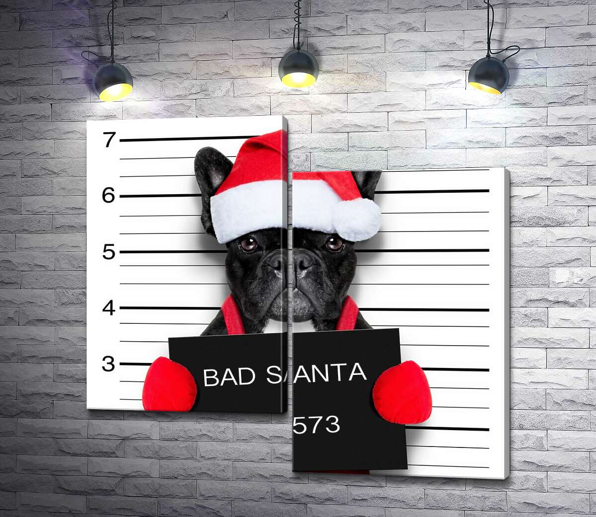 Модульная картина ArtPoster Праздничный черный бульдог – "Bad Santa" 100x93 см Модуль №5
Модульная картина ArtPoster Праздничный черный бульдог – "Bad Santa" 100x93 см Модуль №5
