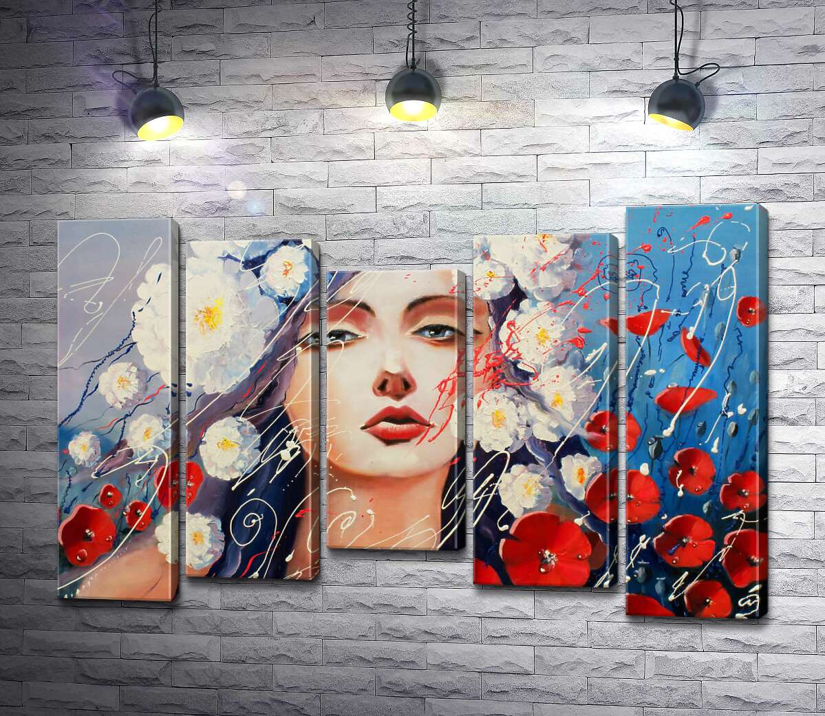 Модульная картина ArtPoster Портрет девушки, украшенной белыми георгинами и красными маками 100x68 см Модуль №28
Модульная картина ArtPoster Портрет девушки, украшенной белыми георгинами и красными маками 100x68 см Модуль №28