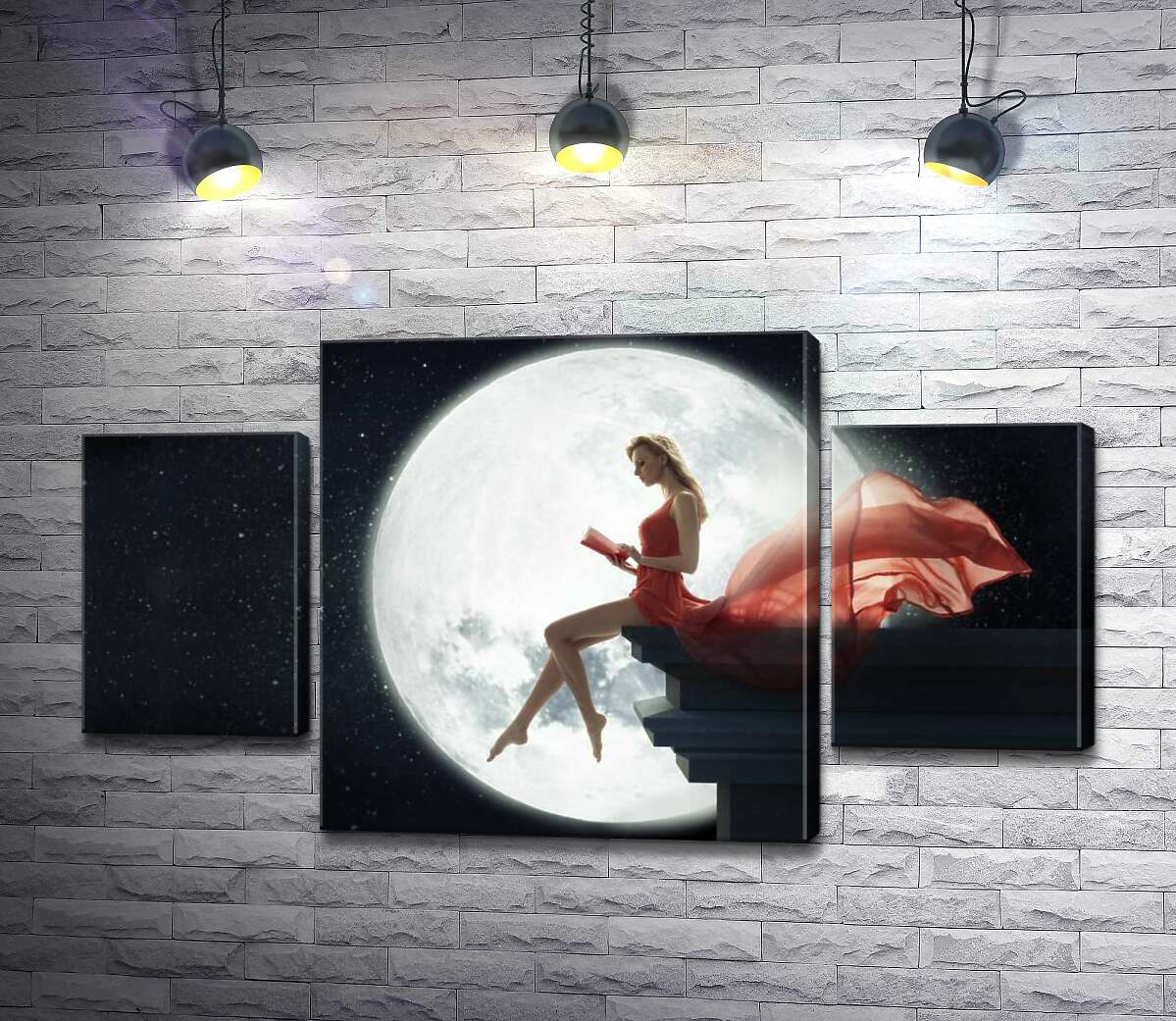 Модульная картина ArtPoster Полная луна озарила силуэт девушки на крыше 80x45 см Модуль №7
Модульная картина ArtPoster Полная луна озарила силуэт девушки на крыше 80x45 см Модуль №7
