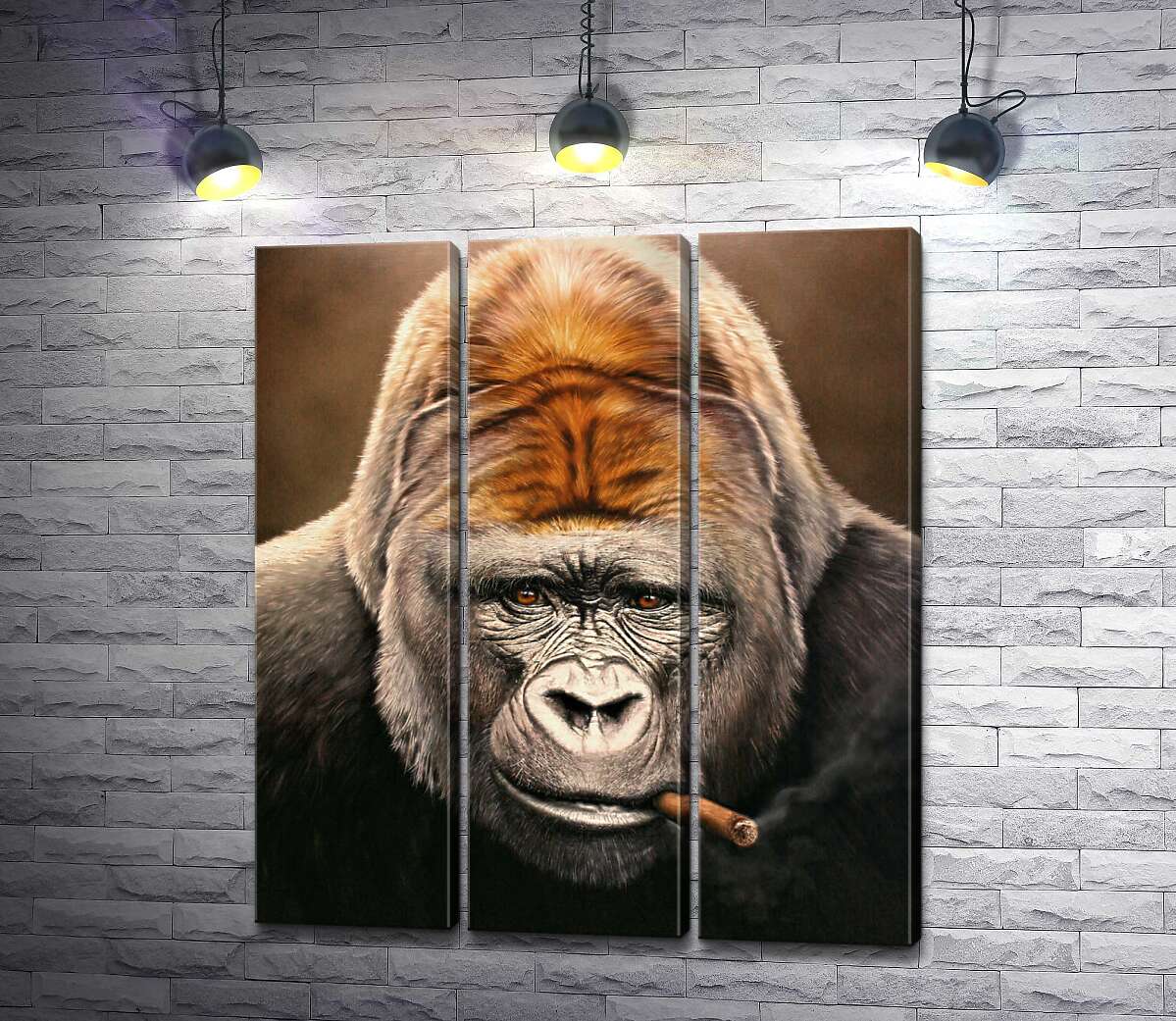 Модульная картина ArtPoster Портрет гориллы, курящей сигару 102x117 см Модуль №11
Модульная картина ArtPoster Портрет гориллы, курящей сигару 102x117 см Модуль №11