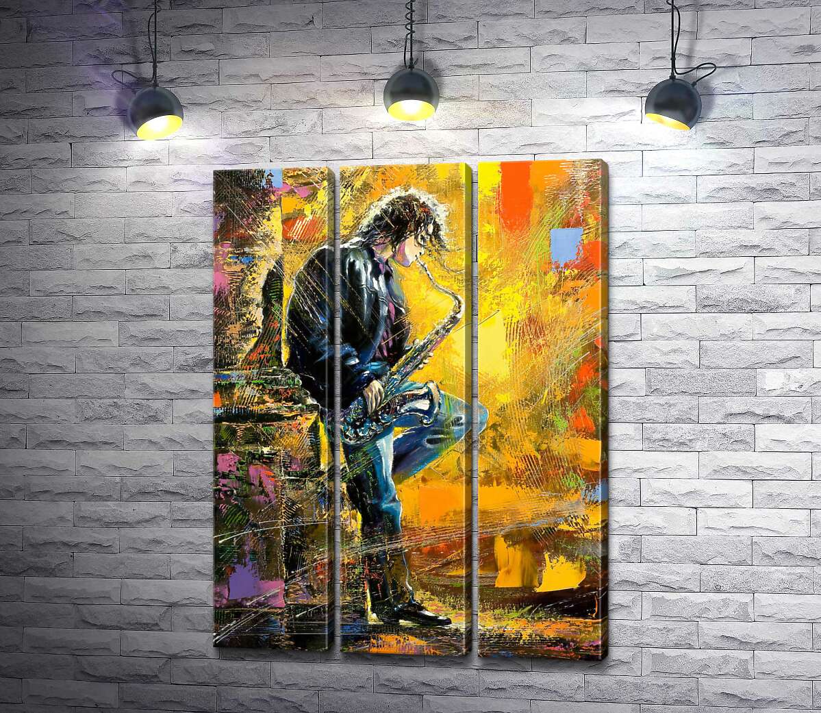 Модульная картина ArtPoster Парень играет на саксофоне среди вечерней улицы 102x140 см Модуль №11
Модульная картина ArtPoster Парень играет на саксофоне среди вечерней улицы 102x140 см Модуль №11
