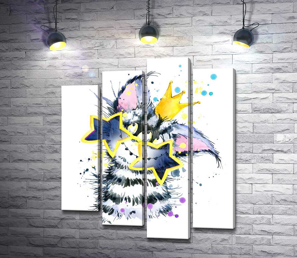Модульная картина ArtPoster Полосатый монстр в короне и звездных очках 80x97 см Модуль №21
Модульная картина ArtPoster Полосатый монстр в короне и звездных очках 80x97 см Модуль №21