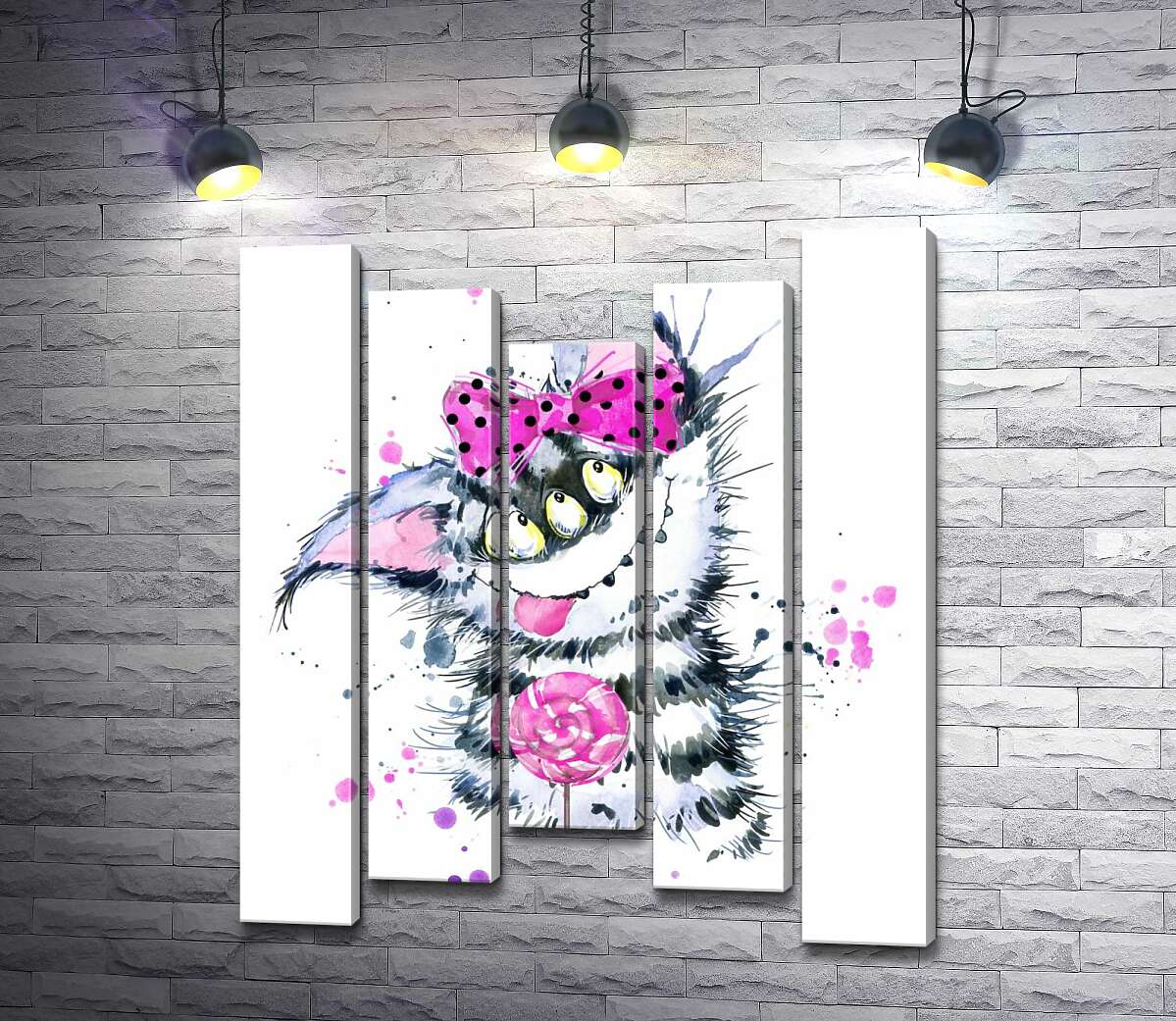 Модульная картина ArtPoster Полосатый монстр тянется языком к леденцу 100x120 см Модуль №28
Модульная картина ArtPoster Полосатый монстр тянется языком к леденцу 100x120 см Модуль №28