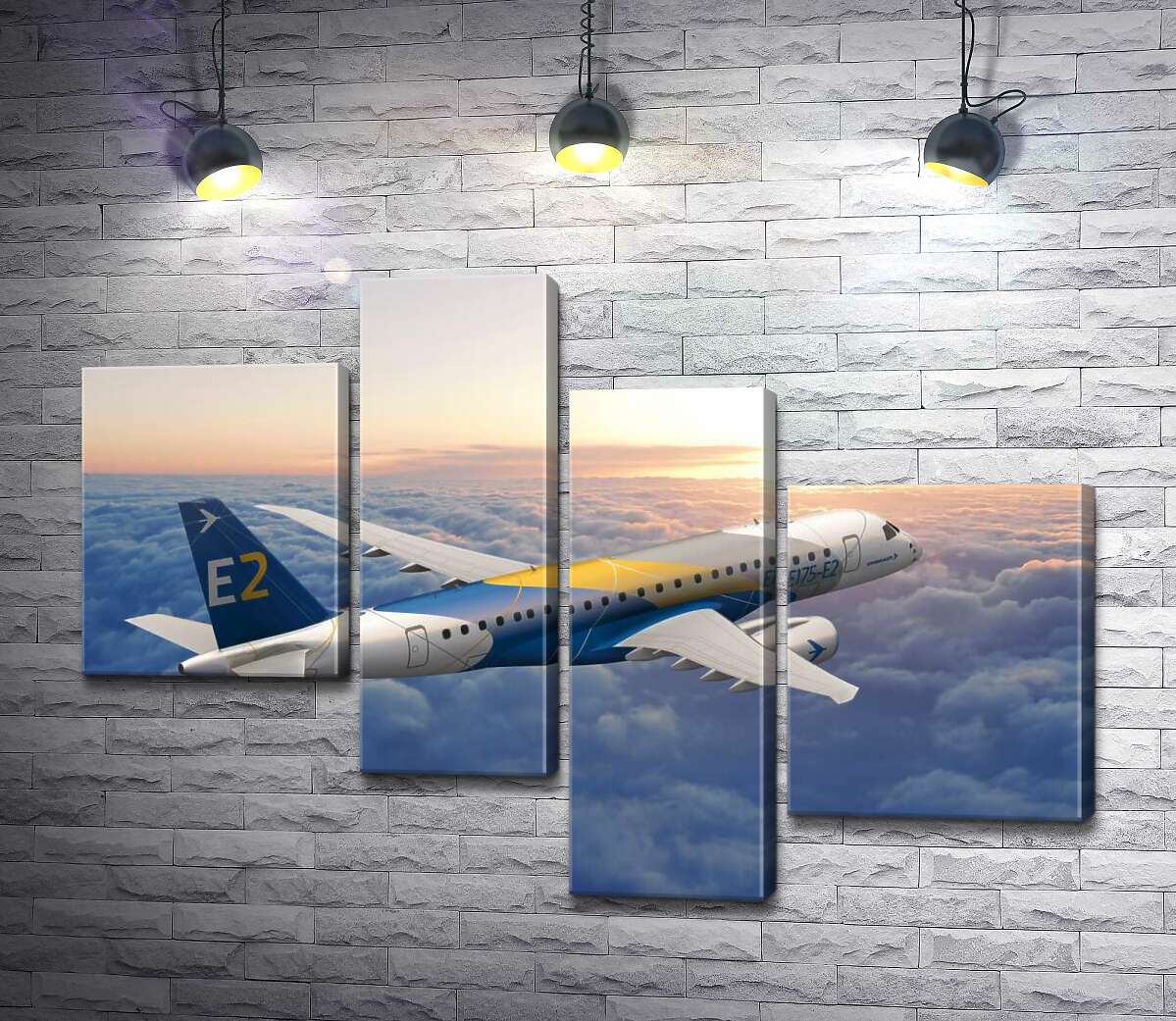 Модульная картина ArtPoster Полет бразильского самолета Embraer E-Jet E2 над бескрайним облачным пространством 100x72 см Модуль №20
Модульная картина ArtPoster Полет бразильского самолета Embraer E-Jet E2 над бескрайним облачным пространством 100x72 см Модуль №20