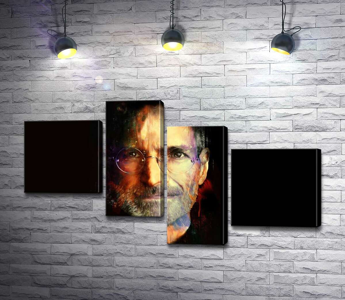 Модульная картина ArtPoster Портрет Стива Джобса (Steve Jobs) на черном фоне 130x74 см Модуль №20
Модульная картина ArtPoster Портрет Стива Джобса (Steve Jobs) на черном фоне 130x74 см Модуль №20