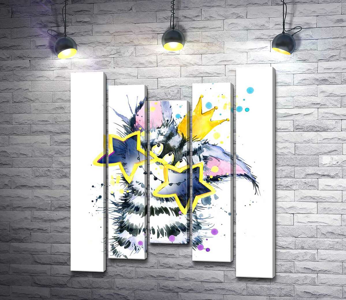 Модульная картина ArtPoster Полосатый монстр в короне и звездных очках 100x120 см Модуль №28
Модульная картина ArtPoster Полосатый монстр в короне и звездных очках 100x120 см Модуль №28
