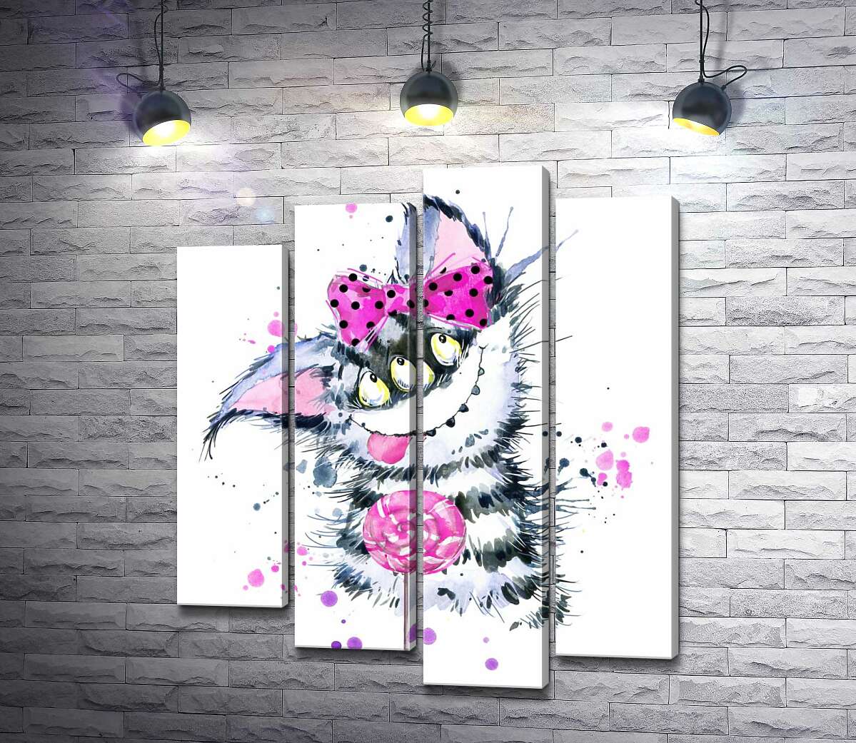 Модульная картина ArtPoster Полосатый монстр тянется языком к леденцу 80x97 см Модуль №21
Модульная картина ArtPoster Полосатый монстр тянется языком к леденцу 80x97 см Модуль №21