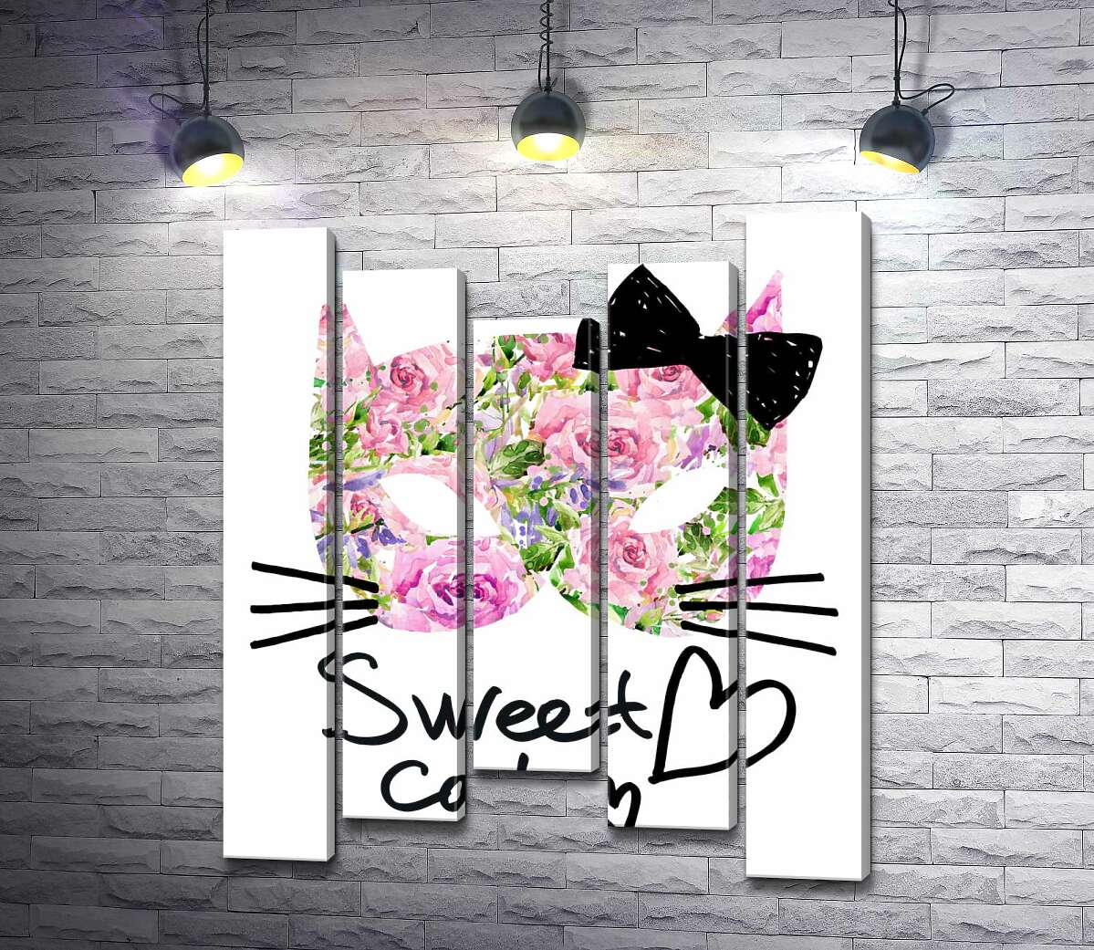 Модульная картина ArtPoster Розовая маска котика с надписью "sweet cat" 130x156 см Модуль №28
Модульная картина ArtPoster Розовая маска котика с надписью "sweet cat" 130x156 см Модуль №28