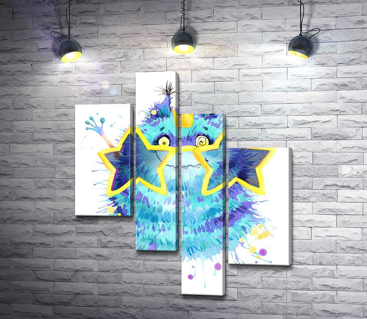 Модульная картина ArtPoster Пушистый голубой монстр в звездных очках 100x119 см Модуль №20
Модульная картина ArtPoster Пушистый голубой монстр в звездных очках 100x119 см Модуль №20