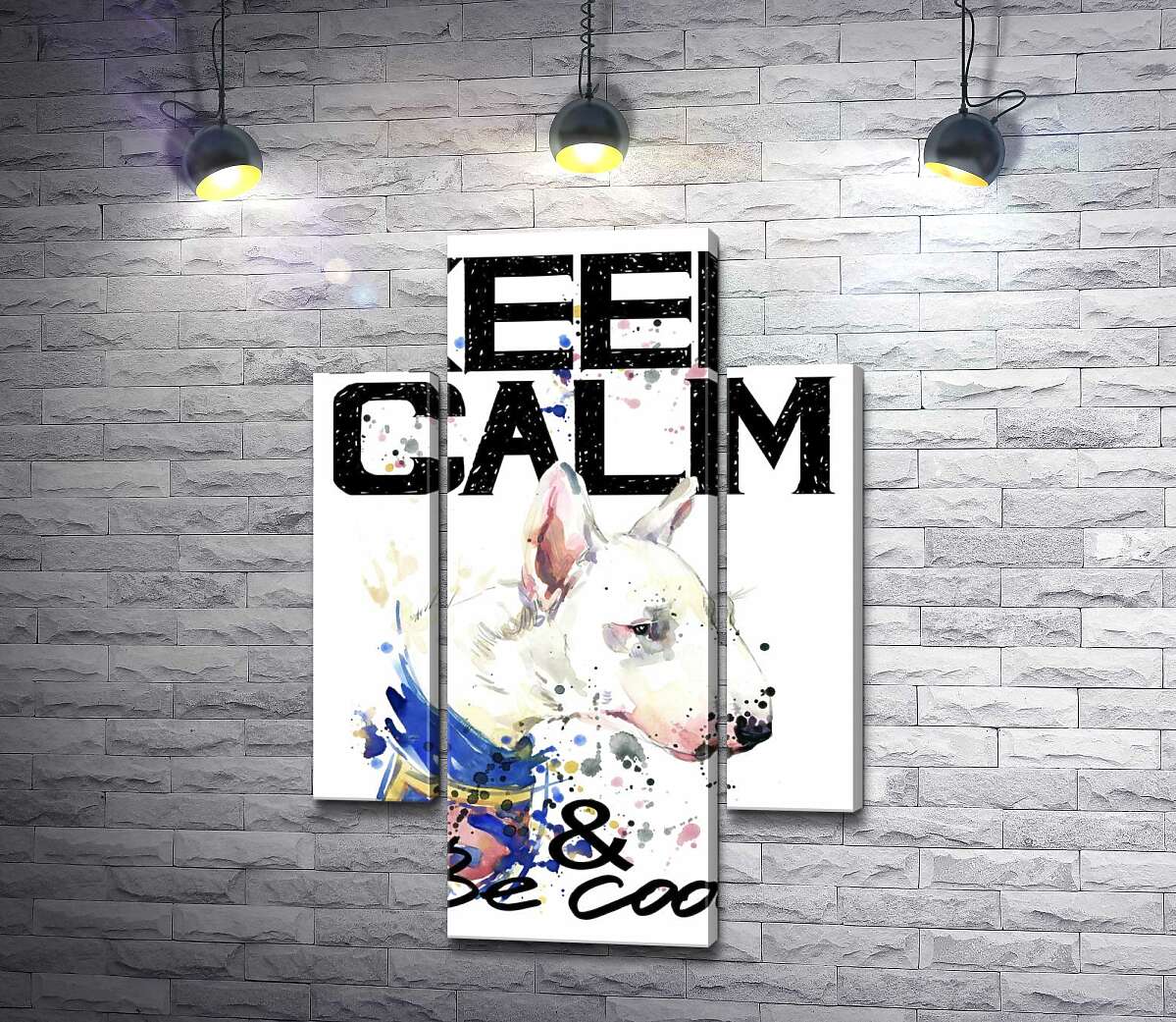 Модульная картина ArtPoster Профиль бультерьера среди надписи "keep calm and be cool" 131x190 см Модуль №7
Модульная картина ArtPoster Профиль бультерьера среди надписи "keep calm and be cool" 131x190 см Модуль №7
