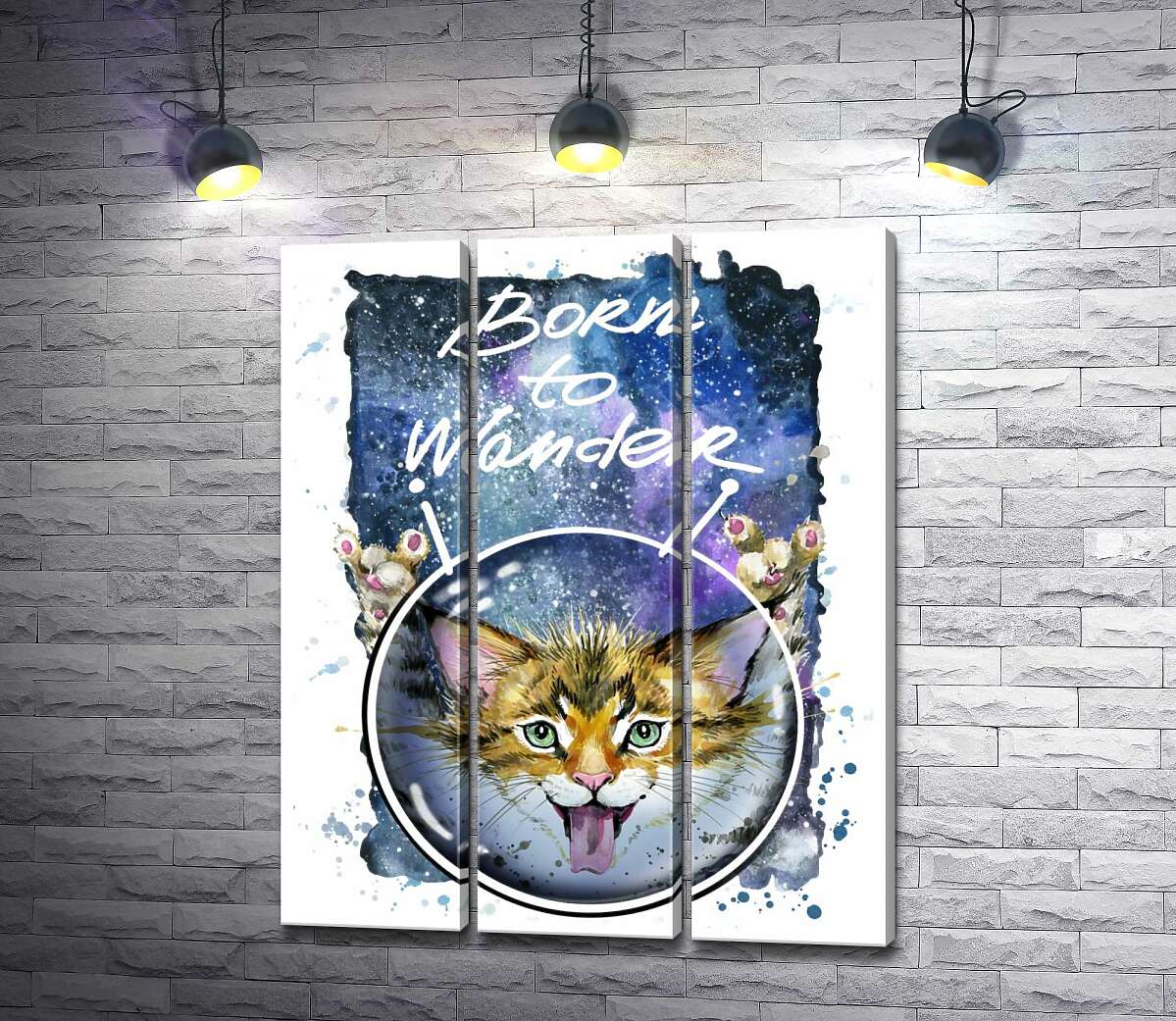 Модульная картина ArtPoster Рыжий котенок в шлеме среди космоса с надписью "born to wander" 132x166 см Модуль №11
Модульная картина ArtPoster Рыжий котенок в шлеме среди космоса с надписью "born to wander" 132x166 см Модуль №11