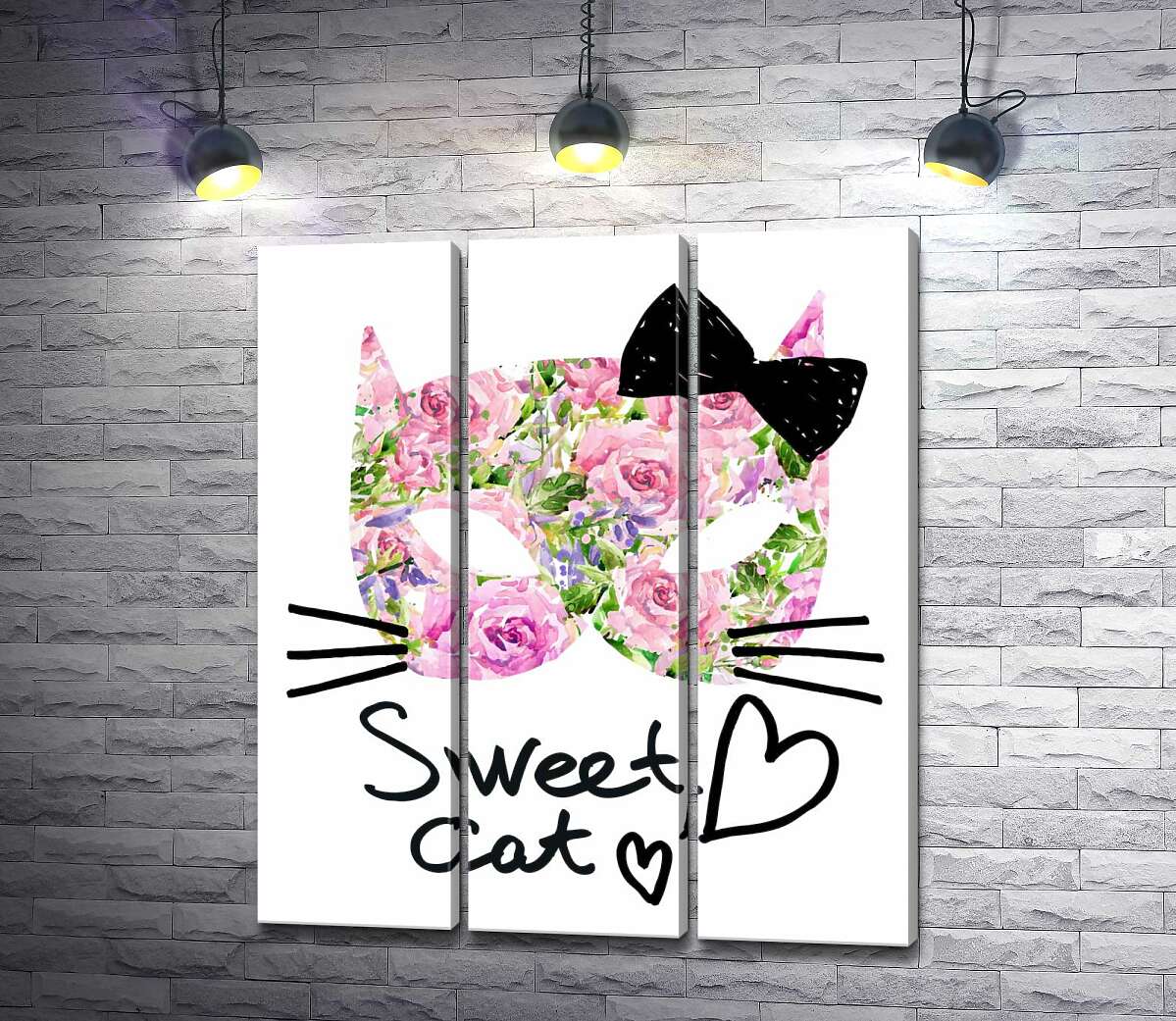 Модульная картина ArtPoster Розовая маска котика с надписью "sweet cat" 60x71 см Модуль №11
Модульная картина ArtPoster Розовая маска котика с надписью "sweet cat" 60x71 см Модуль №11