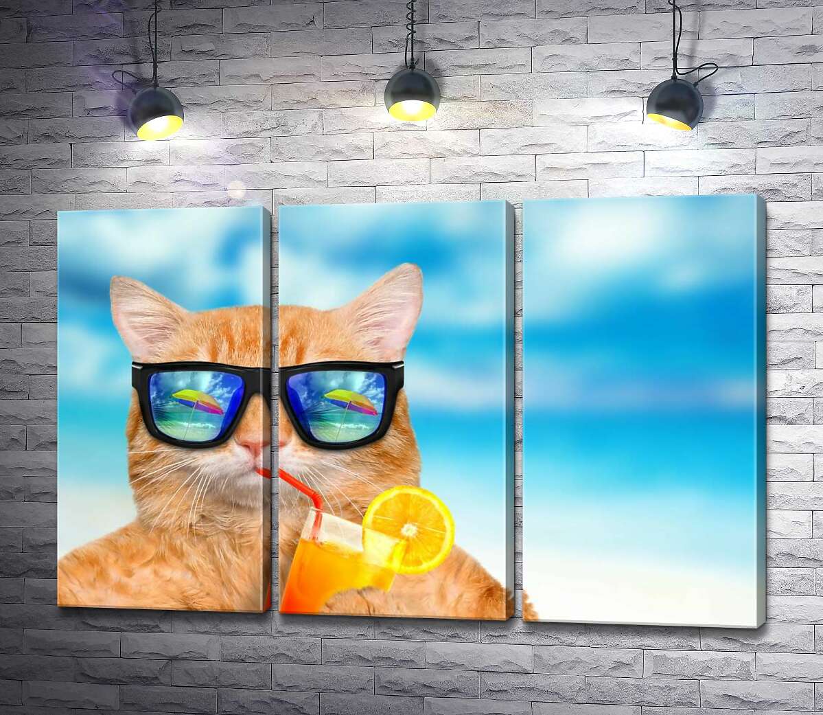 Модульная картина ArtPoster Рыжий кот в отпуске пьет фреш на пляже 132x86 см Модуль №11
Модульная картина ArtPoster Рыжий кот в отпуске пьет фреш на пляже 132x86 см Модуль №11