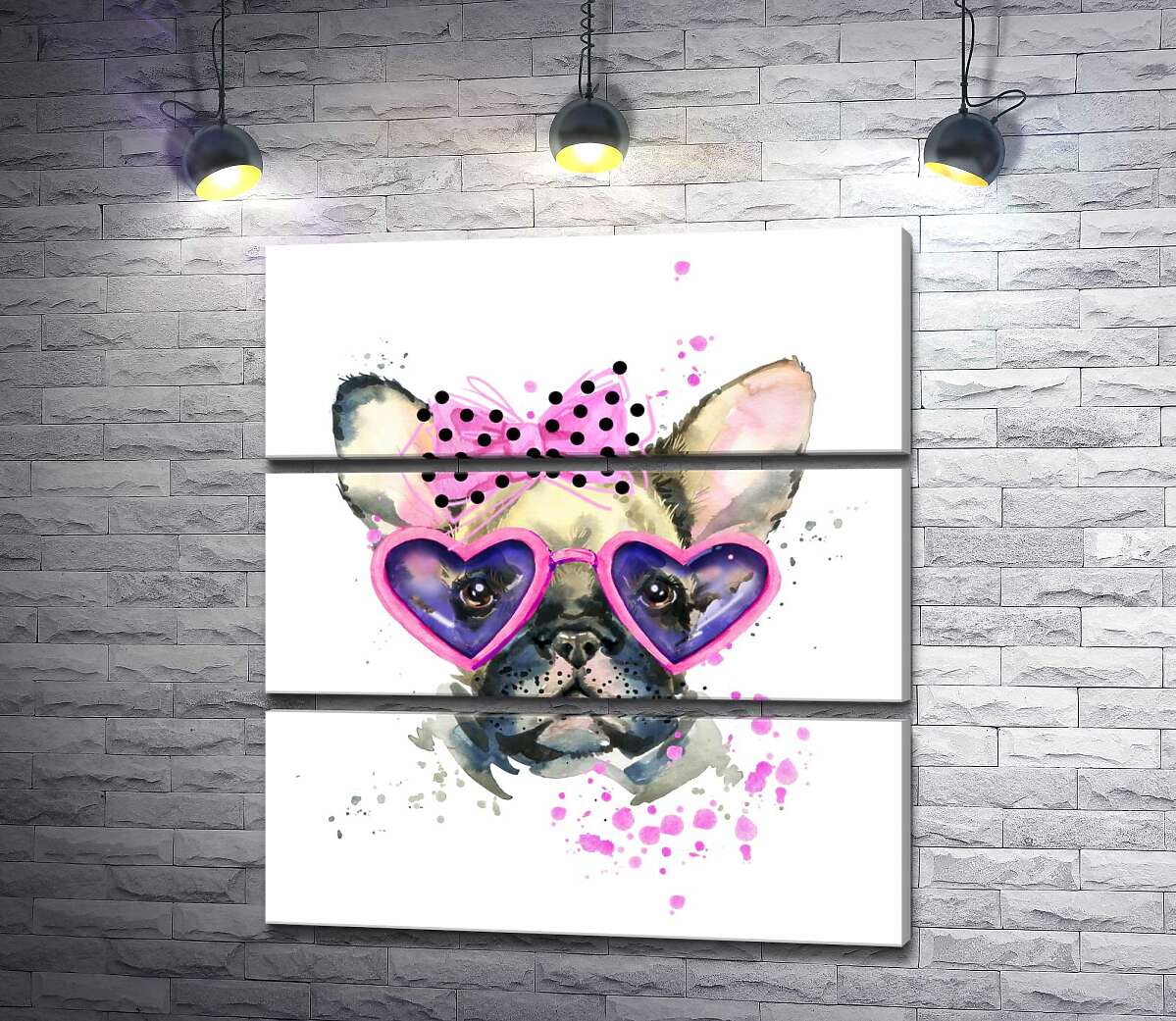 Модульная картина ArtPoster Розовые очки-сердечки на морде французского бульдога 55x60 см Модуль №13
Модульная картина ArtPoster Розовые очки-сердечки на морде французского бульдога 55x60 см Модуль №13
