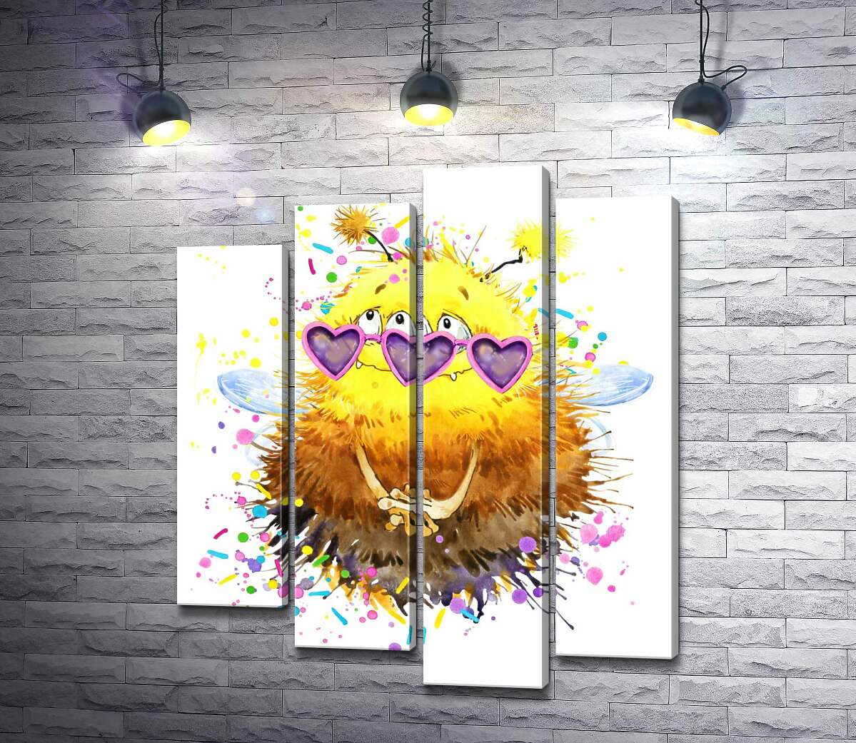 Модульная картина ArtPoster Пушистый монстр-пчелка с крыльями в розовых очках 132x156 см Модуль №21
Модульная картина ArtPoster Пушистый монстр-пчелка с крыльями в розовых очках 132x156 см Модуль №21