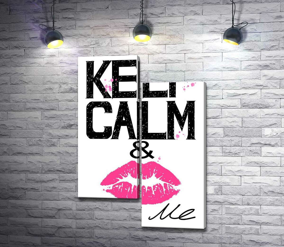 Модульная картина ArtPoster Розовый отпечаток губ среди надписи "keep calm and kiss me" 50x74 см Модуль №5
Модульная картина ArtPoster Розовый отпечаток губ среди надписи "keep calm and kiss me" 50x74 см Модуль №5