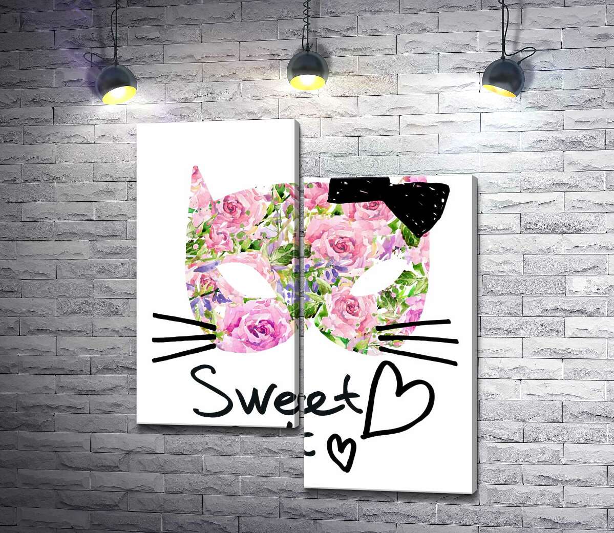 Модульная картина ArtPoster Розовая маска котика с надписью "sweet cat" 50x60 см Модуль №5
Модульная картина ArtPoster Розовая маска котика с надписью "sweet cat" 50x60 см Модуль №5