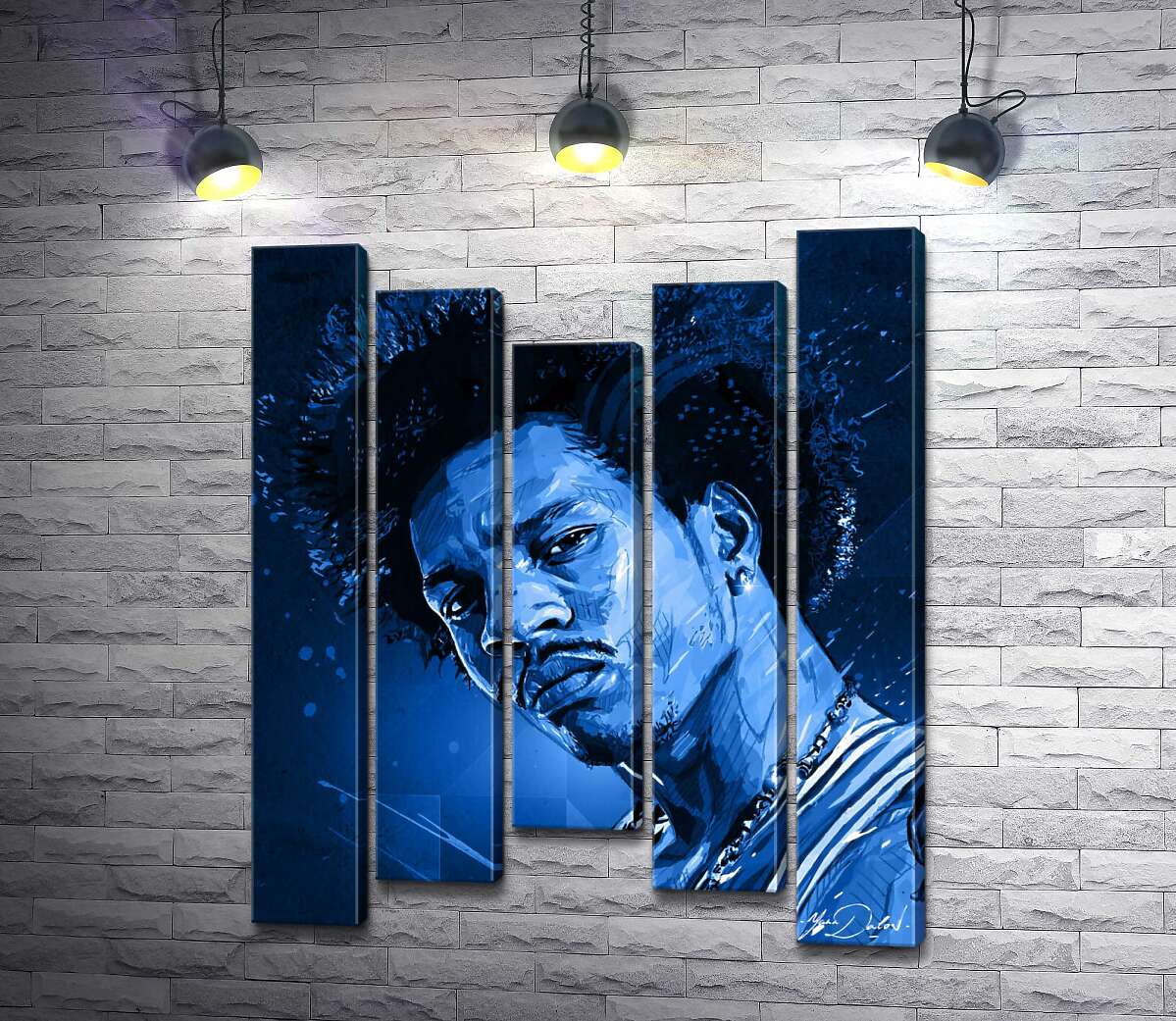 Модульная картина ArtPoster Синие оттенки портрета американского гитариста Джими Хендрикса (Jimi Hendrix) 130x161 см Модуль №28
Модульная картина ArtPoster Синие оттенки портрета американского гитариста Джими Хендрикса (Jimi Hendrix) 130x161 см Модуль №28