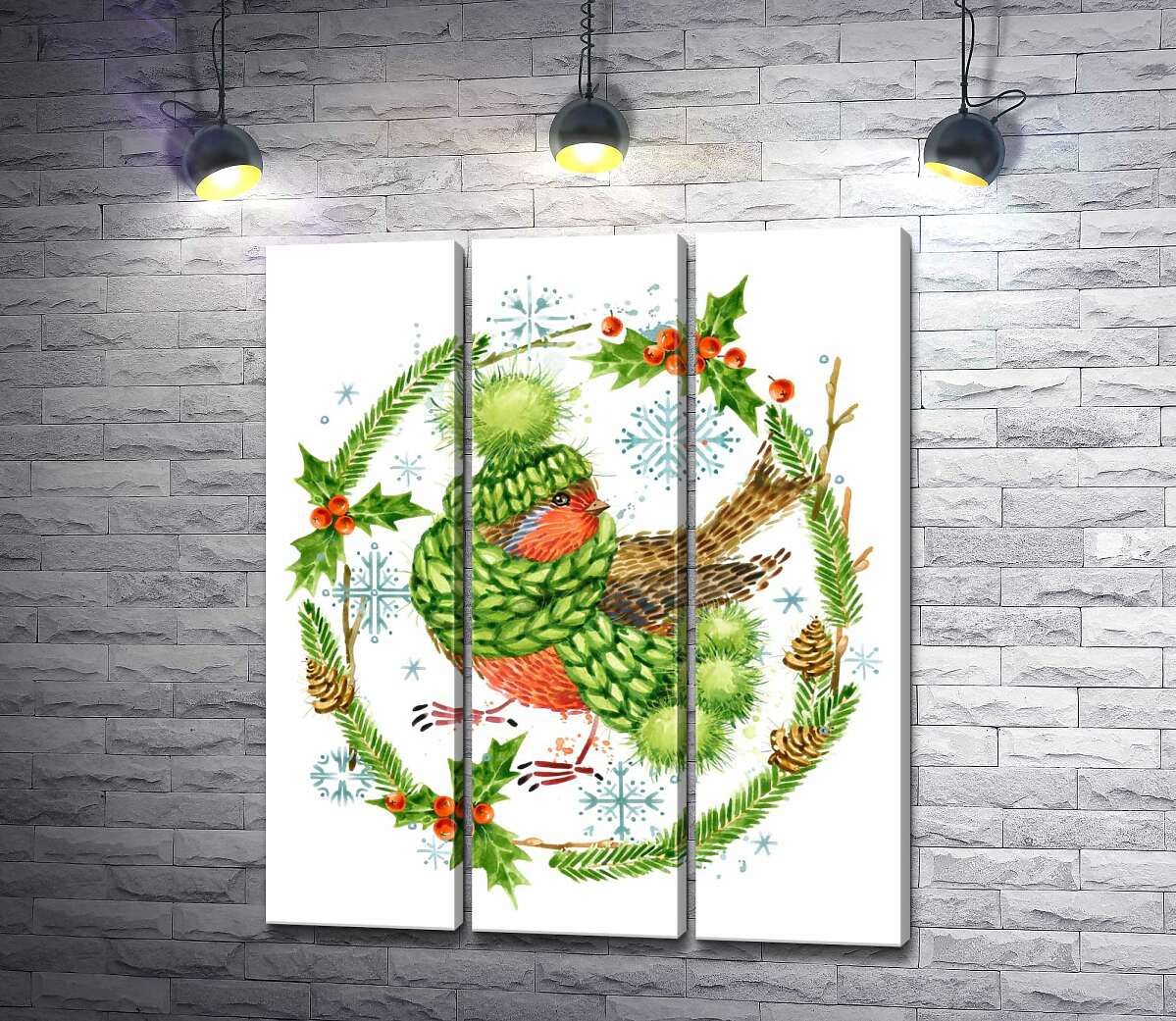 Модульная картина ArtPoster Снегирь закутался в шапку и шарф среди венка из елки и остролиста 132x158 см Модуль №11
Модульная картина ArtPoster Снегирь закутался в шапку и шарф среди венка из елки и остролиста 132x158 см Модуль №11