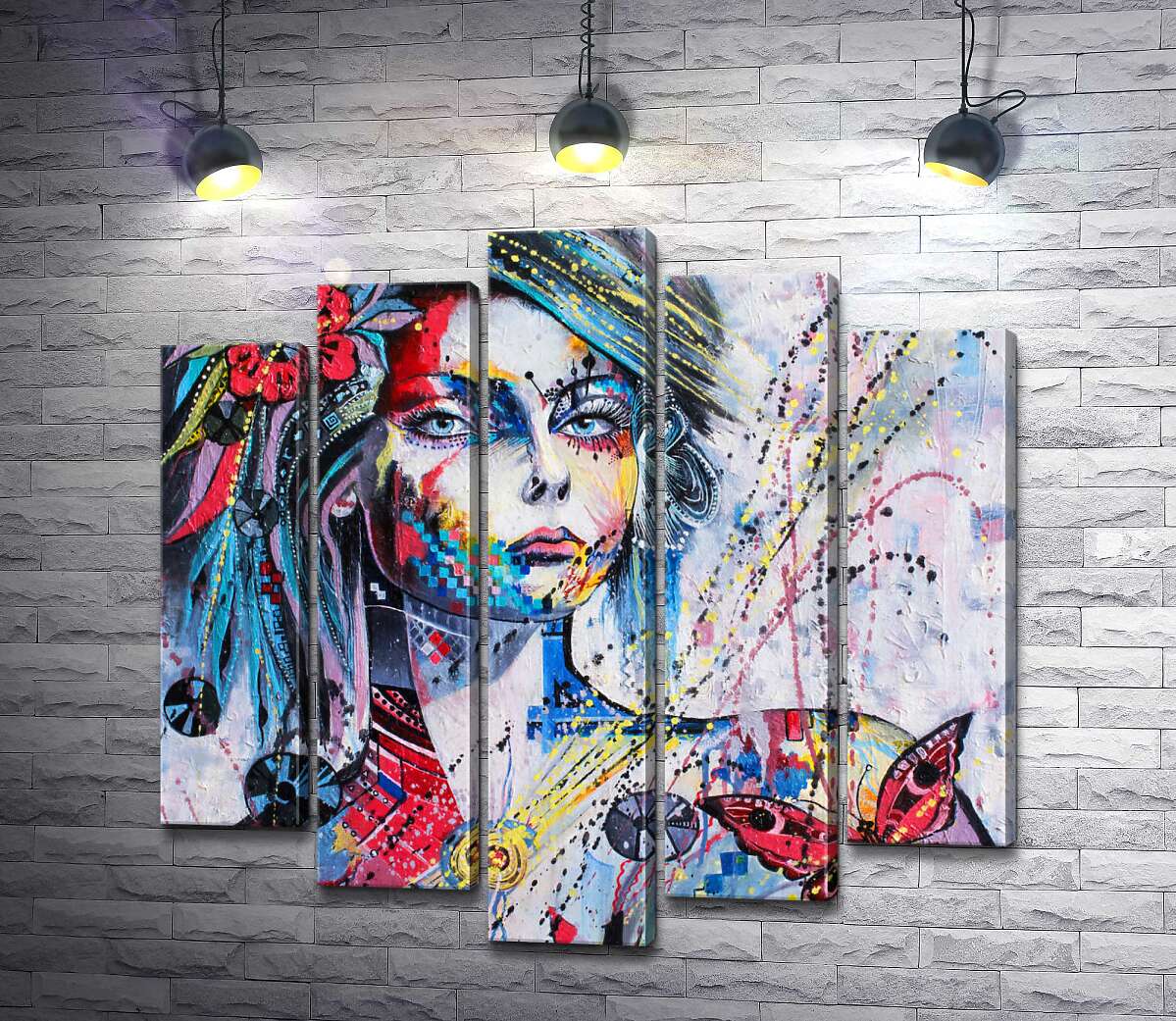 Модульная картина ArtPoster Спокойное выражение лица девушки, украшенной пестрыми узорами 100x98 см Модуль №26
Модульная картина ArtPoster Спокойное выражение лица девушки, украшенной пестрыми узорами 100x98 см Модуль №26