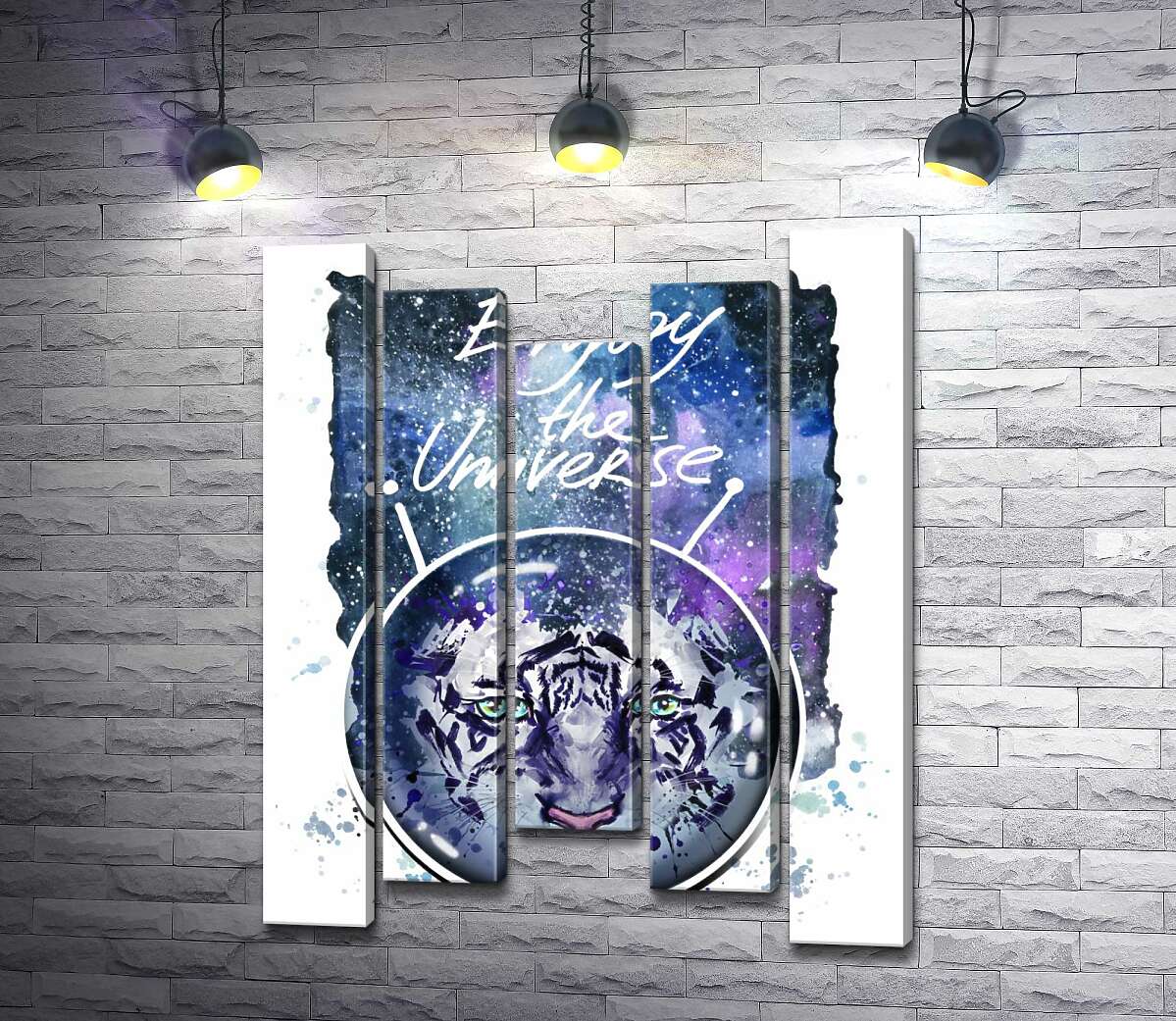 Модульная картина ArtPoster Силуэт белого тигра под надписью "Enjoy the Universe" 100x130 см Модуль №28
Модульная картина ArtPoster Силуэт белого тигра под надписью "Enjoy the Universe" 100x130 см Модуль №28