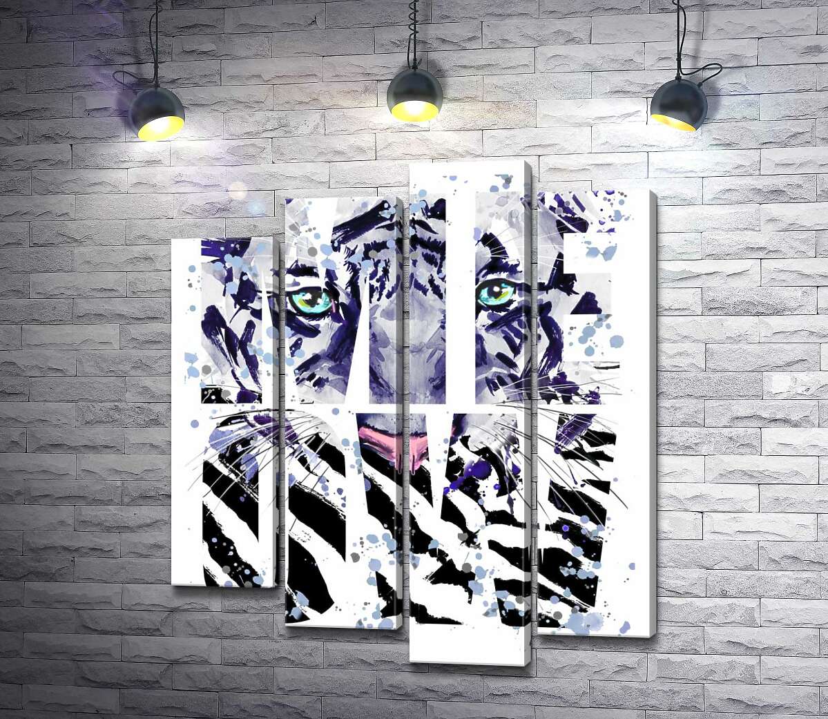Модульная картина ArtPoster Силуэт белого тигра в буквах "meow" 132x156 см Модуль №21
Модульная картина ArtPoster Силуэт белого тигра в буквах "meow" 132x156 см Модуль №21