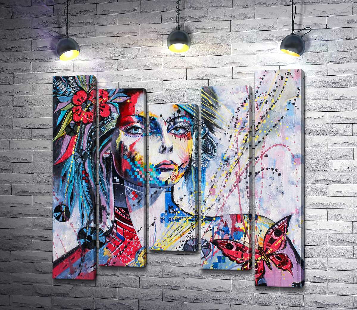 Модульная картина ArtPoster Спокойное выражение лица девушки, украшенной пестрыми узорами 130x129 см Модуль №28
Модульная картина ArtPoster Спокойное выражение лица девушки, украшенной пестрыми узорами 130x129 см Модуль №28