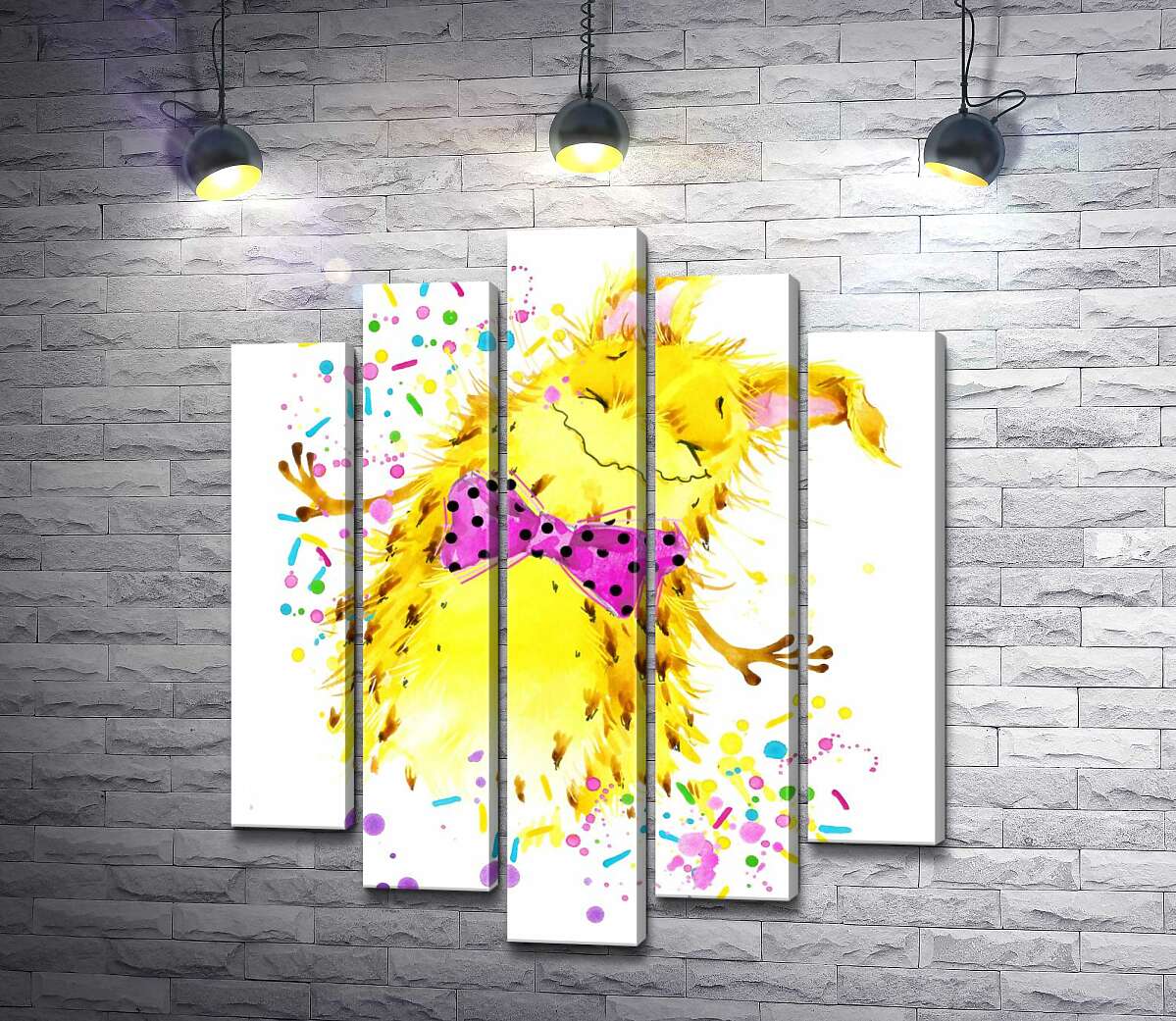 Модульная картина ArtPoster Счастливый желтый монстр с розовой бабочкой на шее 130x156 см Модуль №26
Модульная картина ArtPoster Счастливый желтый монстр с розовой бабочкой на шее 130x156 см Модуль №26