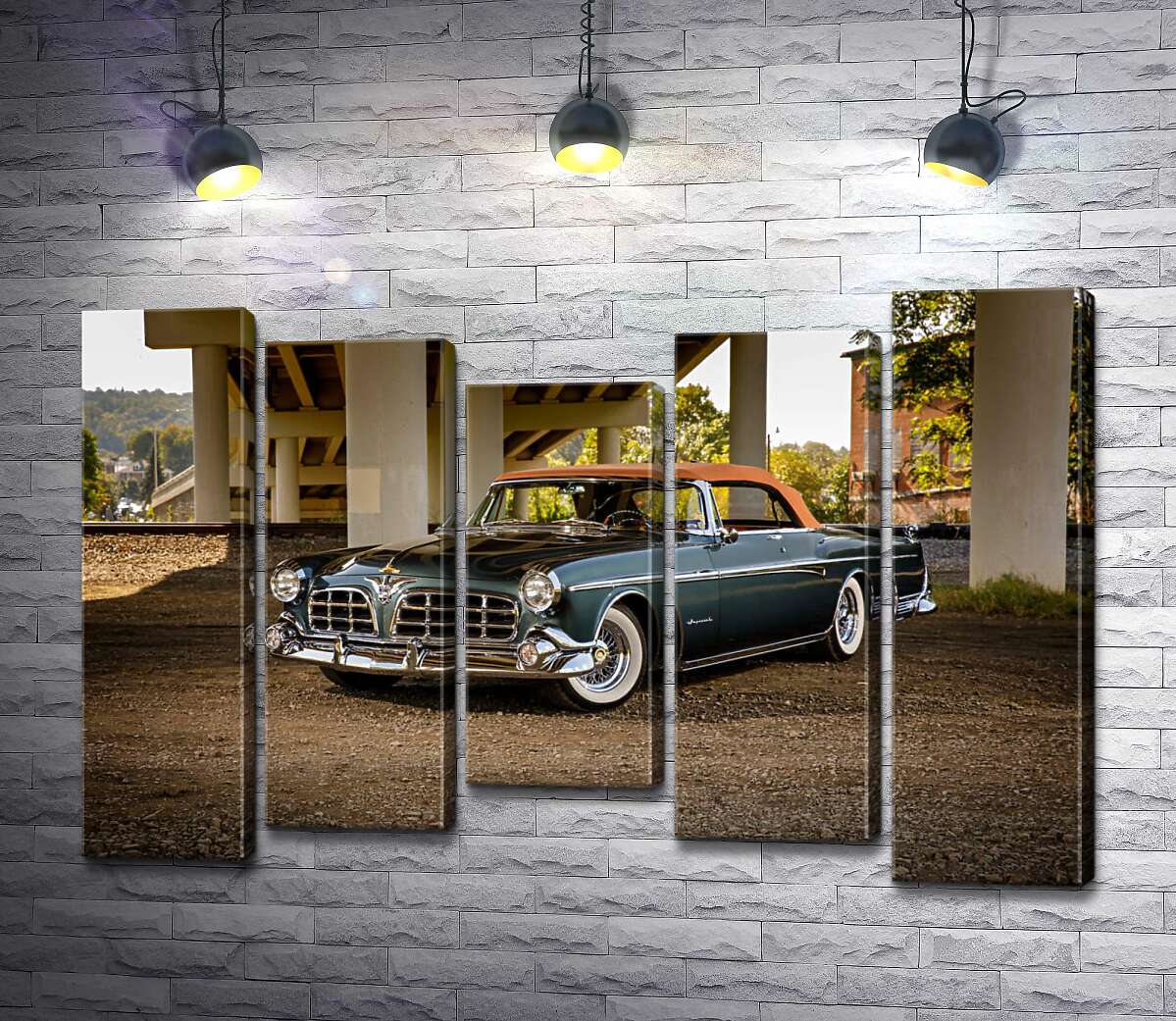Модульная картина ArtPoster Темный автомобиль кабриолет Chrysler 1955 стоит в тени моста 100x69 см Модуль №28
Модульная картина ArtPoster Темный автомобиль кабриолет Chrysler 1955 стоит в тени моста 100x69 см Модуль №28