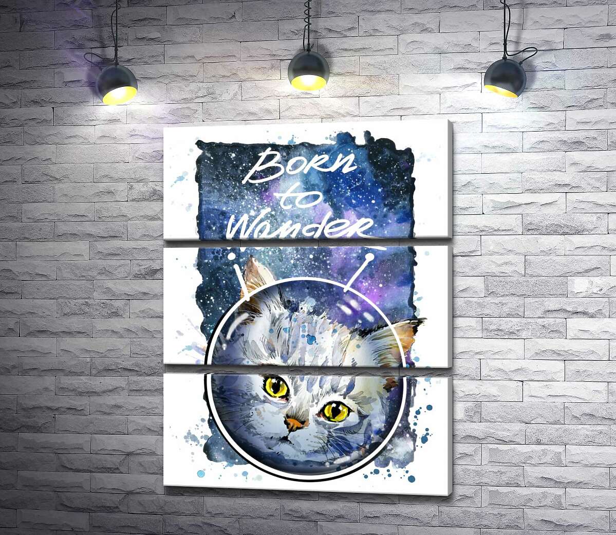 Модульная картина ArtPoster Серый кот на космическом фоне с надписью "born to wander" 130x168 см Модуль №13
Модульная картина ArtPoster Серый кот на космическом фоне с надписью "born to wander" 130x168 см Модуль №13