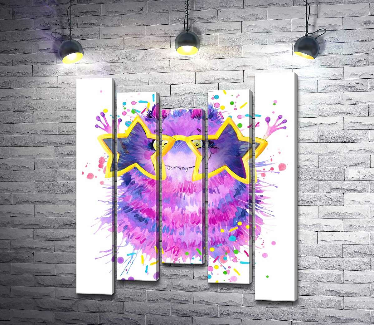 Модульная картина ArtPoster Фиолетовый пушистый монстр в звездных очках 130x156 см Модуль №28
Модульная картина ArtPoster Фиолетовый пушистый монстр в звездных очках 130x156 см Модуль №28