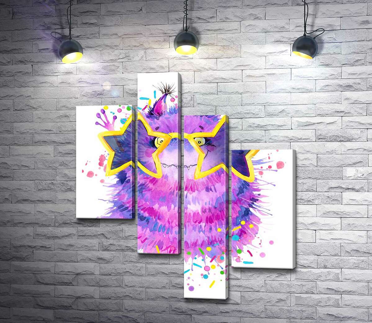 Модульная картина ArtPoster Фиолетовый пушистый монстр в звездных очках 100x119 см Модуль №20
Модульная картина ArtPoster Фиолетовый пушистый монстр в звездных очках 100x119 см Модуль №20