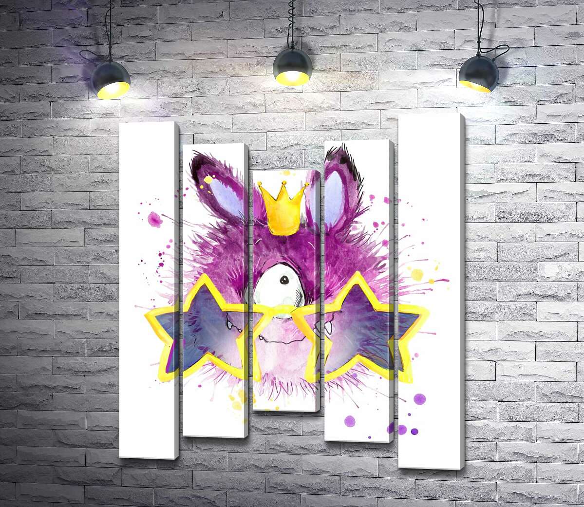 Модульная картина ArtPoster Фиолетовый циклоп в короне и очках 130x156 см Модуль №28
Модульная картина ArtPoster Фиолетовый циклоп в короне и очках 130x156 см Модуль №28