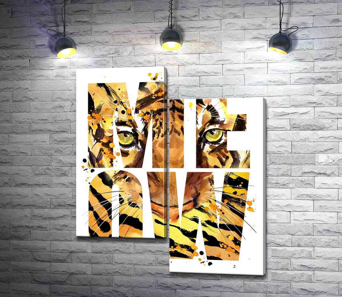 Модульная картина ArtPoster Хищный взгляд тигра в буквах "meow" 130x155 см Модуль №5
Модульная картина ArtPoster Хищный взгляд тигра в буквах "meow" 130x155 см Модуль №5