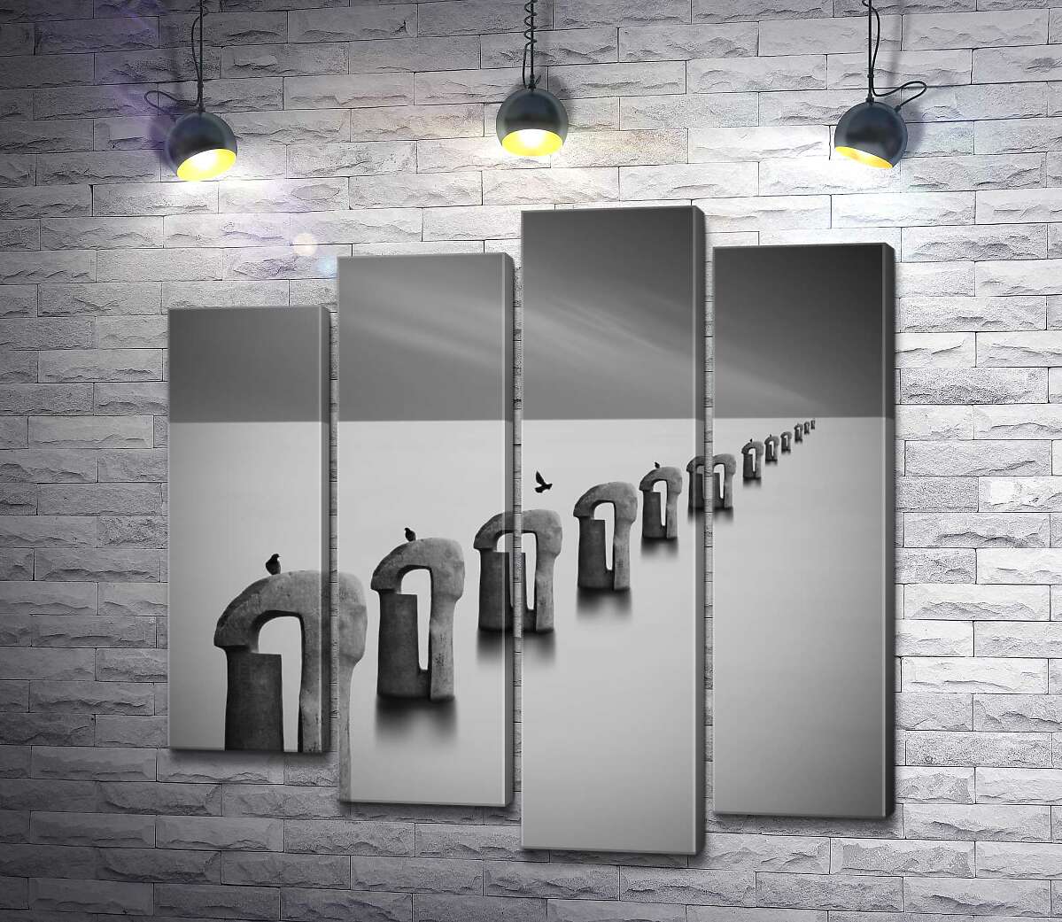 Модульная картина ArtPoster Черно-белая перспектива каменных статуй с птицами в тумане 80x80 см Модуль №21
Модульная картина ArtPoster Черно-белая перспектива каменных статуй с птицами в тумане 80x80 см Модуль №21