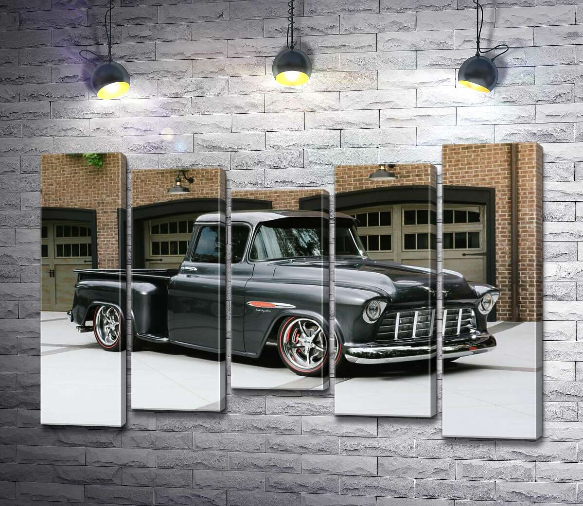 Модульная картина ArtPoster Черный автомобиль Chevrolet Pickup 1955 перед въездами в гаражи 130x88 см Модуль №28
Модульная картина ArtPoster Черный автомобиль Chevrolet Pickup 1955 перед въездами в гаражи 130x88 см Модуль №28