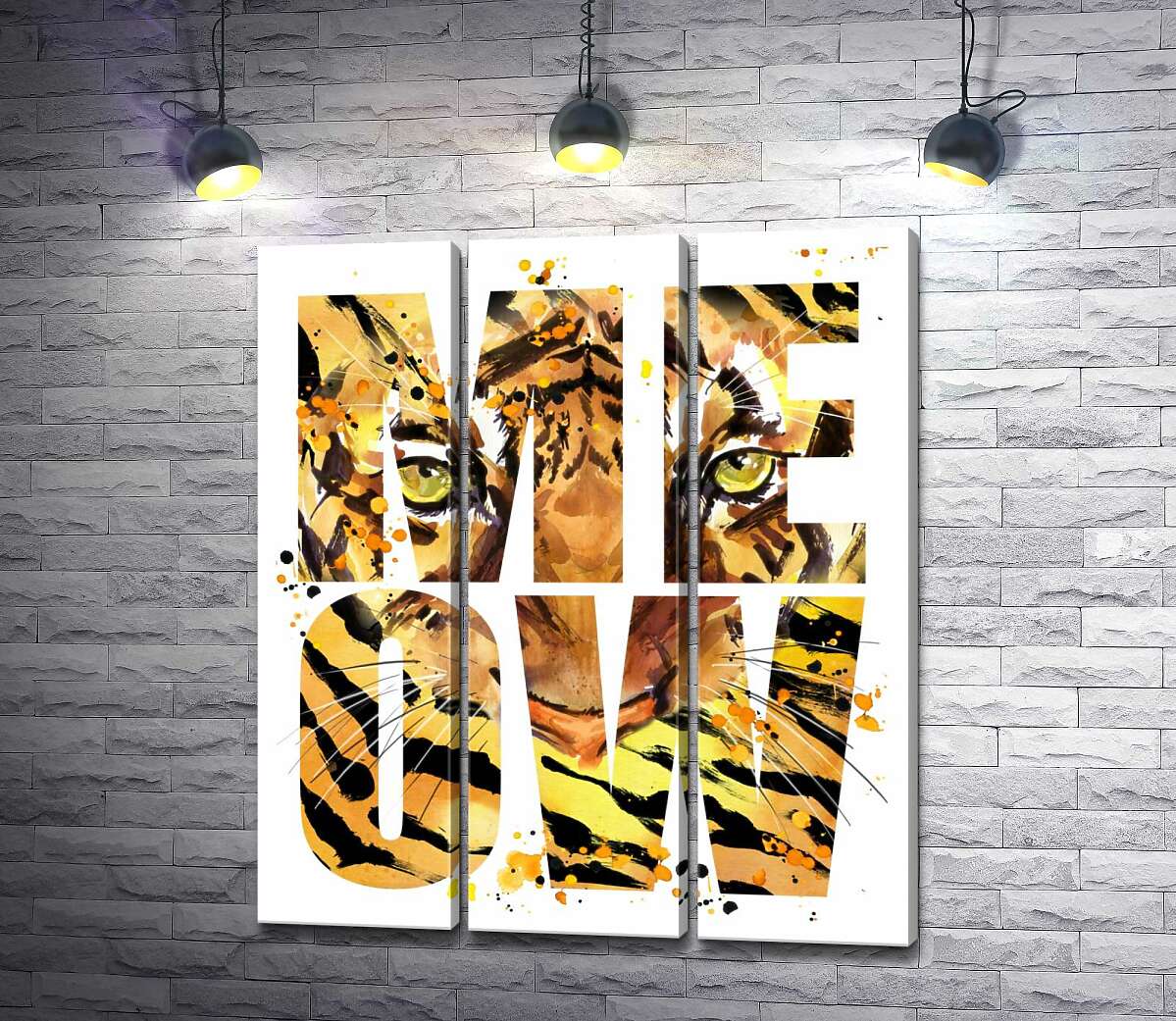 Модульная картина ArtPoster Хищный взгляд тигра в буквах "meow" 60x71 см Модуль №11
Модульная картина ArtPoster Хищный взгляд тигра в буквах "meow" 60x71 см Модуль №11
