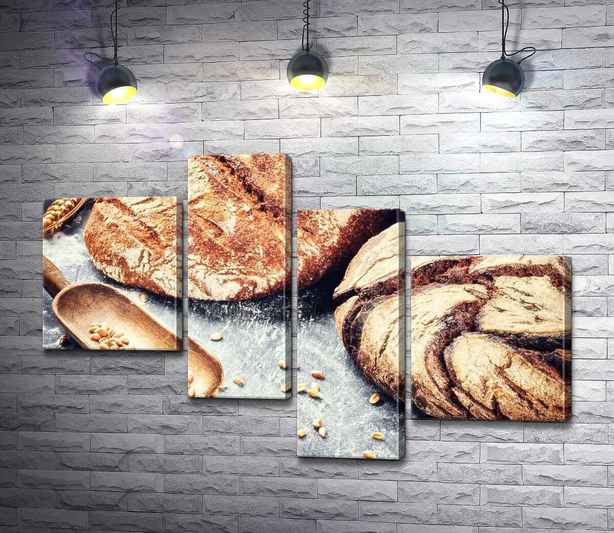 Модульная картина ArtPoster Хрустящие буханки хлеба среди колосьев и зерен пшеницы 100x67 см Модуль №20
Модульная картина ArtPoster Хрустящие буханки хлеба среди колосьев и зерен пшеницы 100x67 см Модуль №20